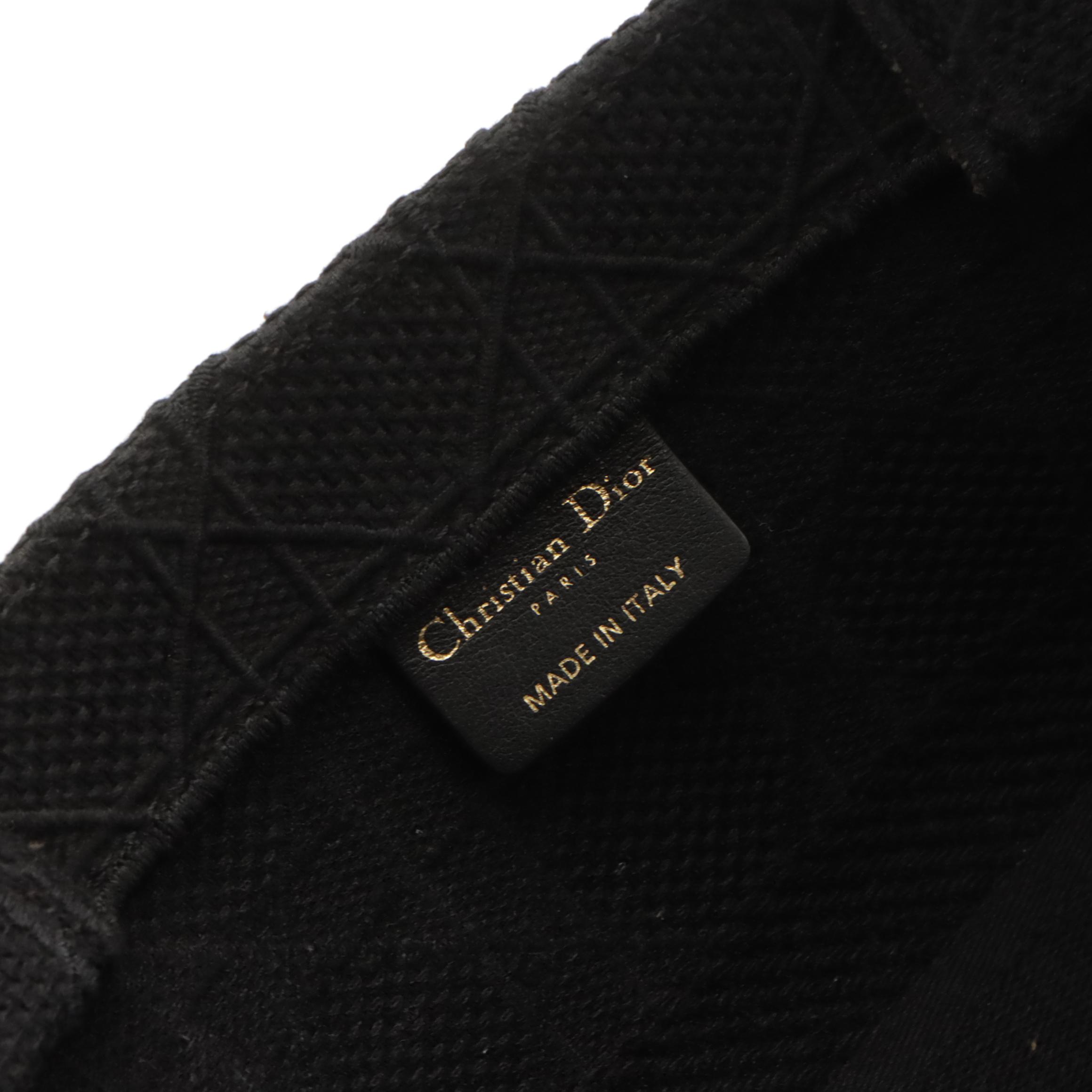 Christian Dior Black Embroidered Cannage Book Tote