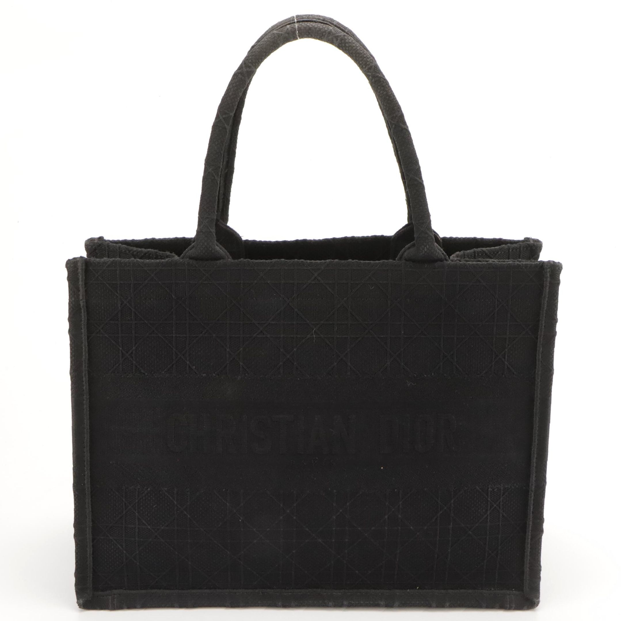Christian Dior Black Embroidered Cannage Book Tote