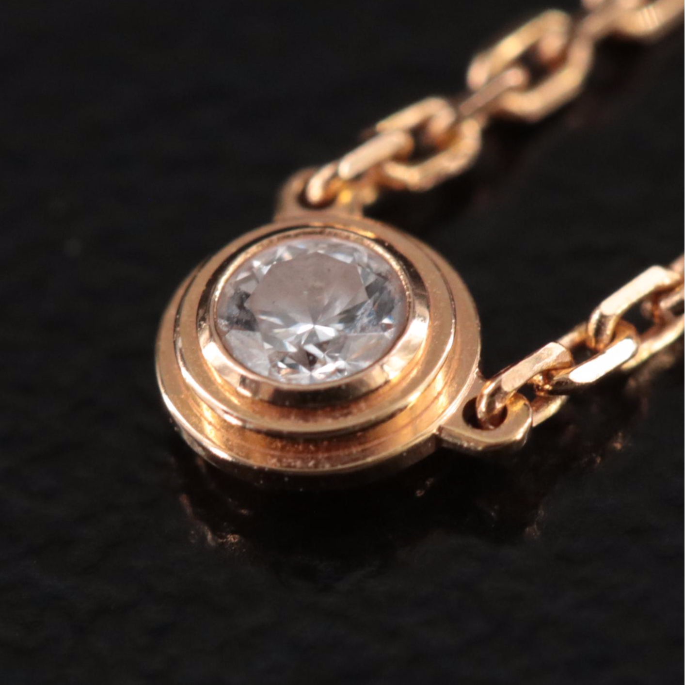 Cartier D'Amour 18K Rose Gold Diamond Solitaire Necklace