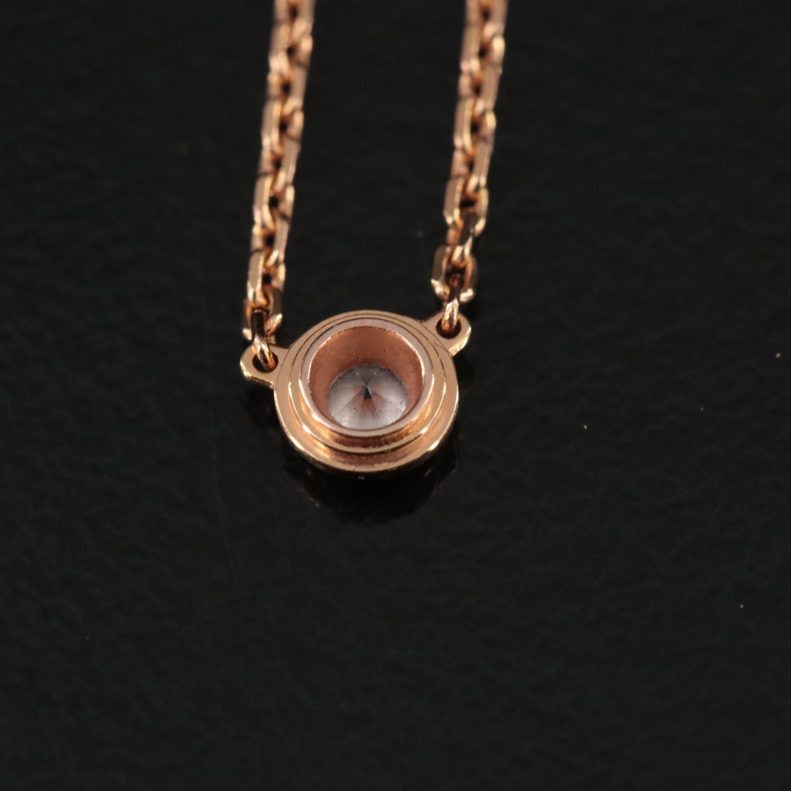 Cartier D'Amour 18K Rose Gold Diamond Solitaire Necklace