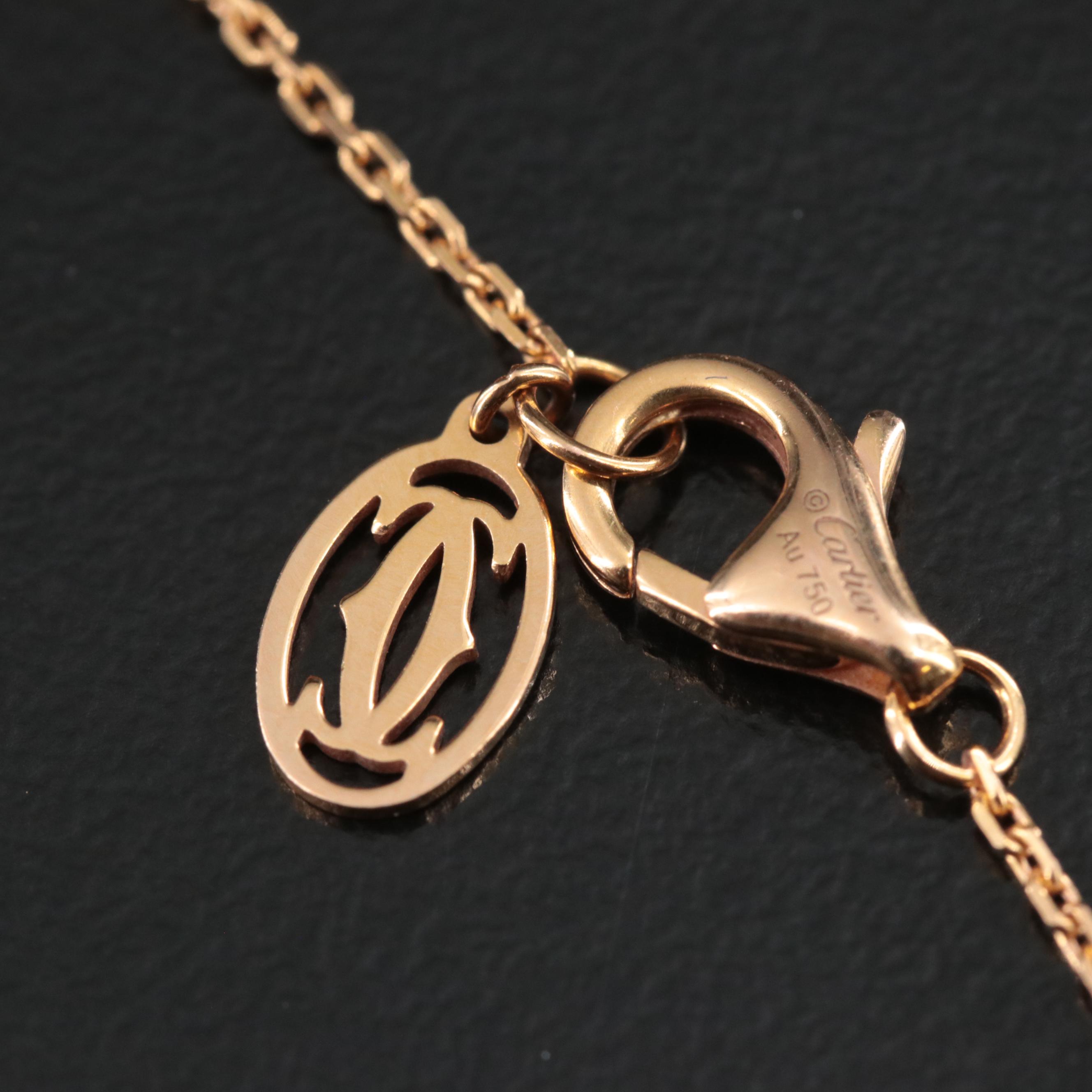 Cartier D'Amour 18K Rose Gold Diamond Solitaire Necklace