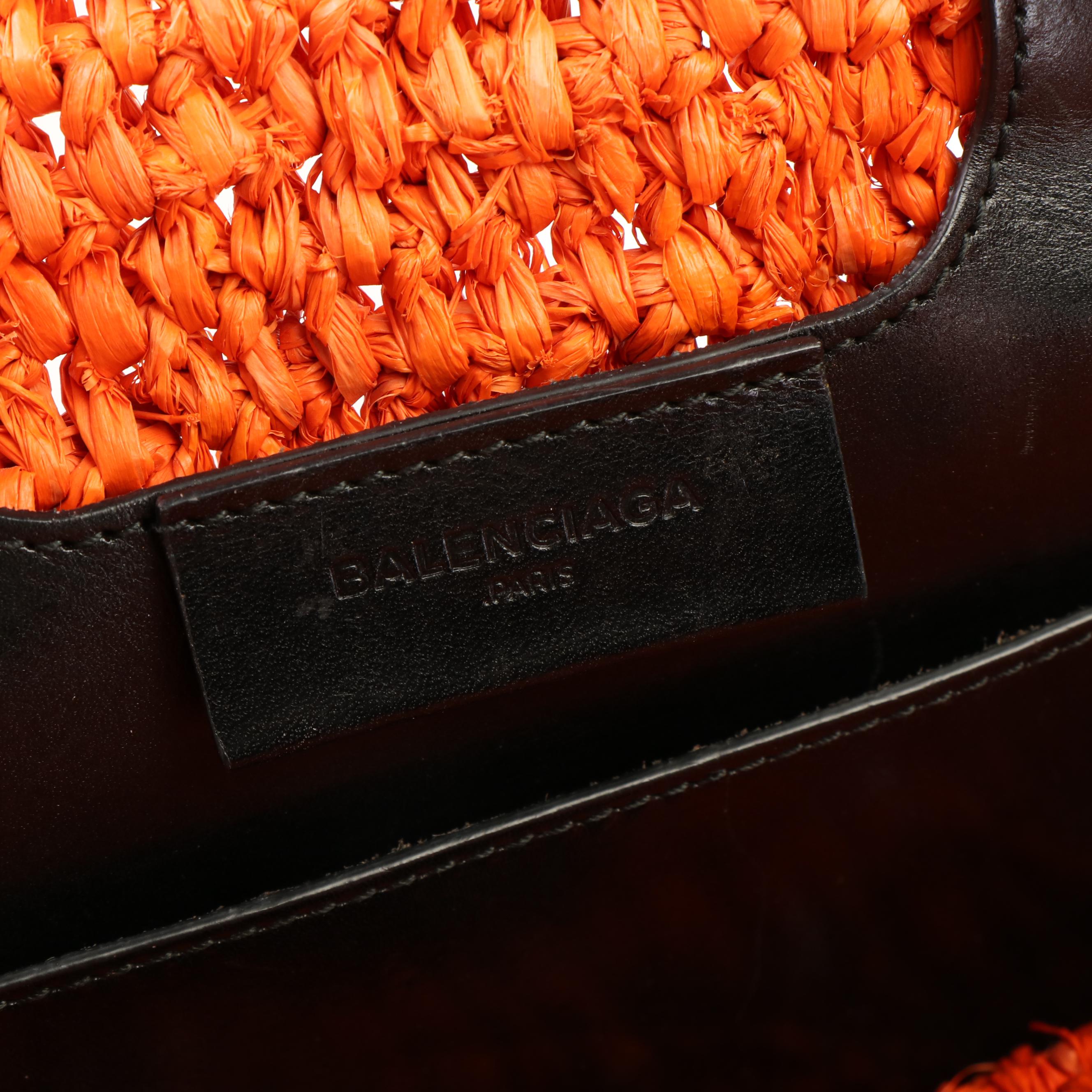 Balenciaga Motocross Classic Raffia Pannier Basket Tote