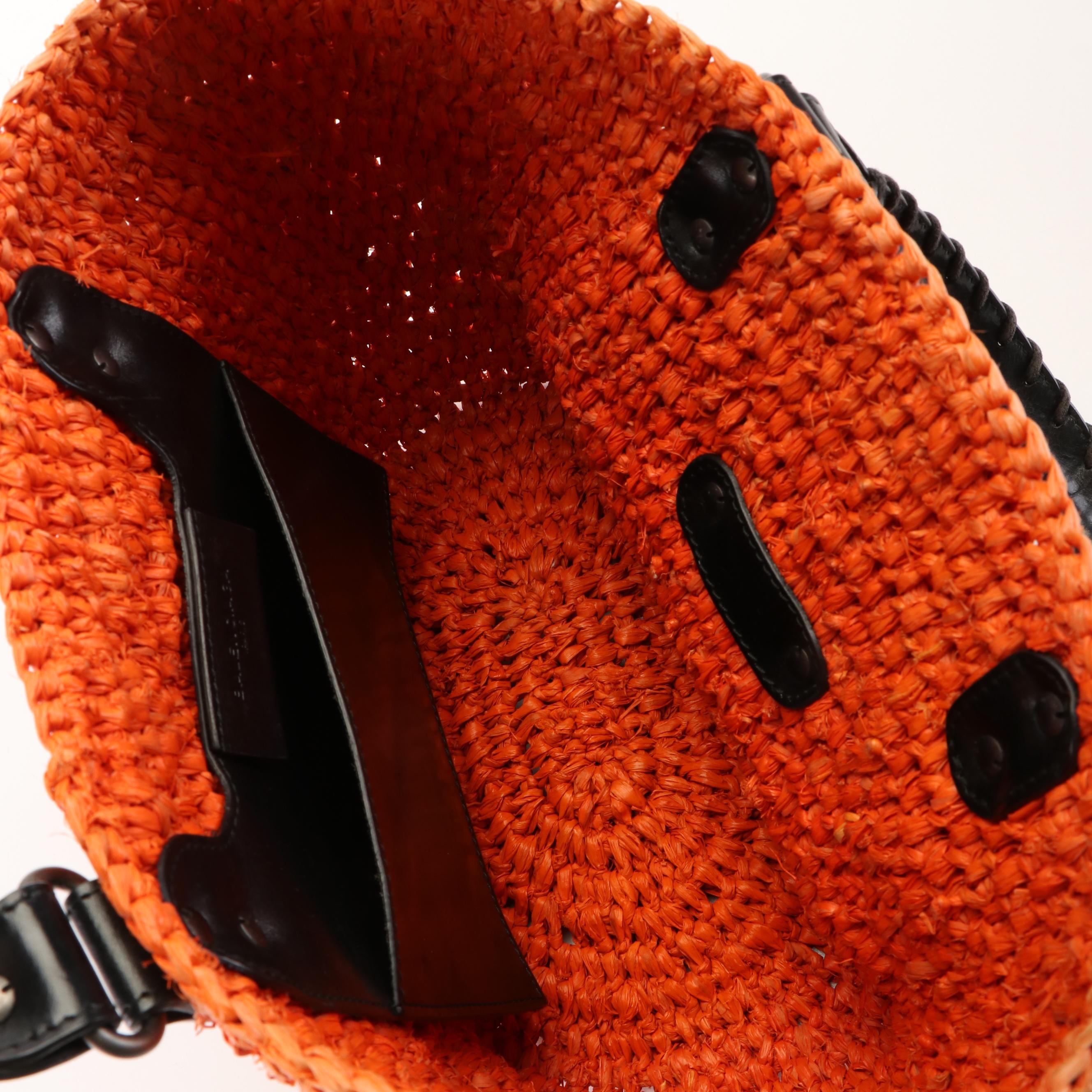 Balenciaga Motocross Classic Raffia Pannier Basket Tote