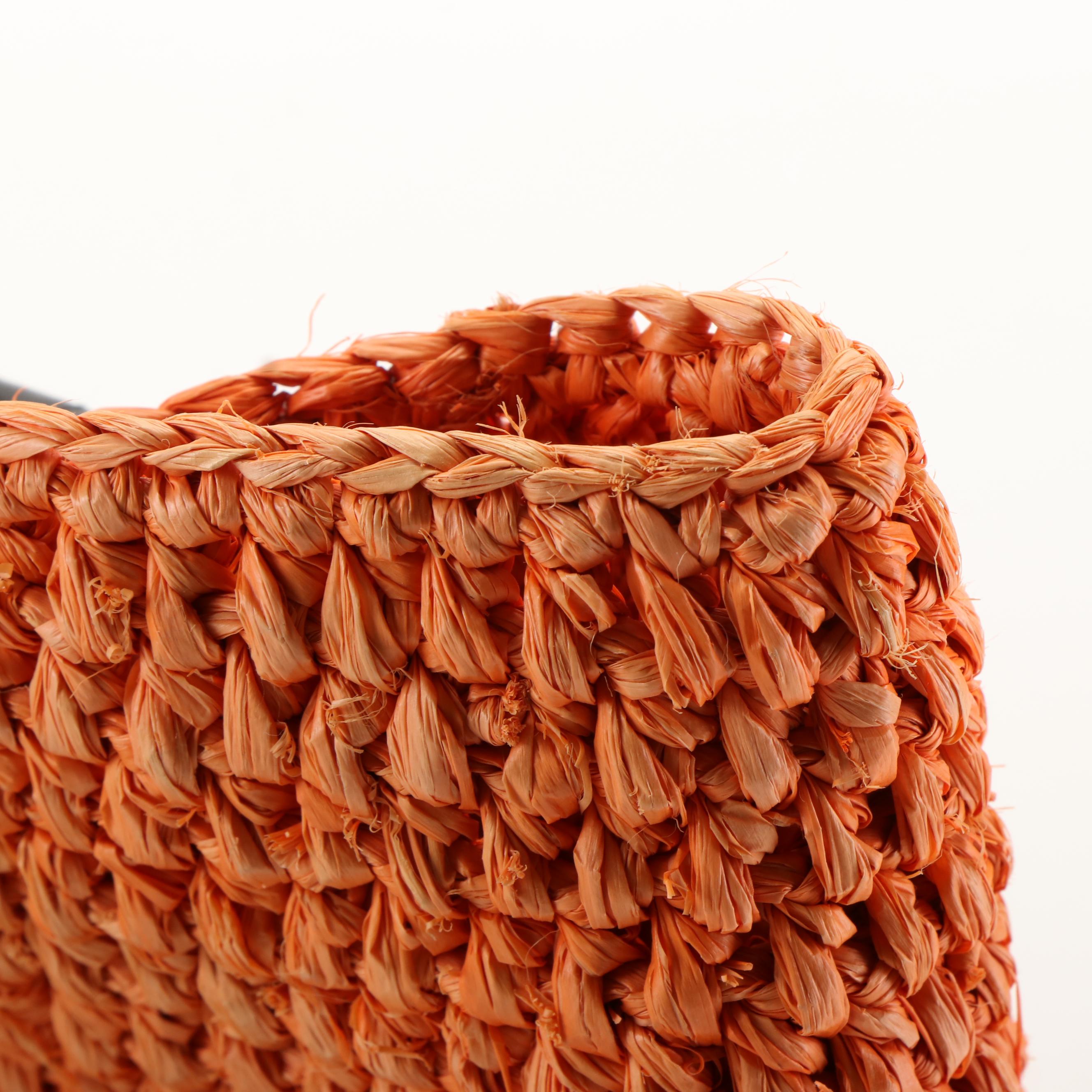 Balenciaga Motocross Classic Raffia Pannier Basket Tote