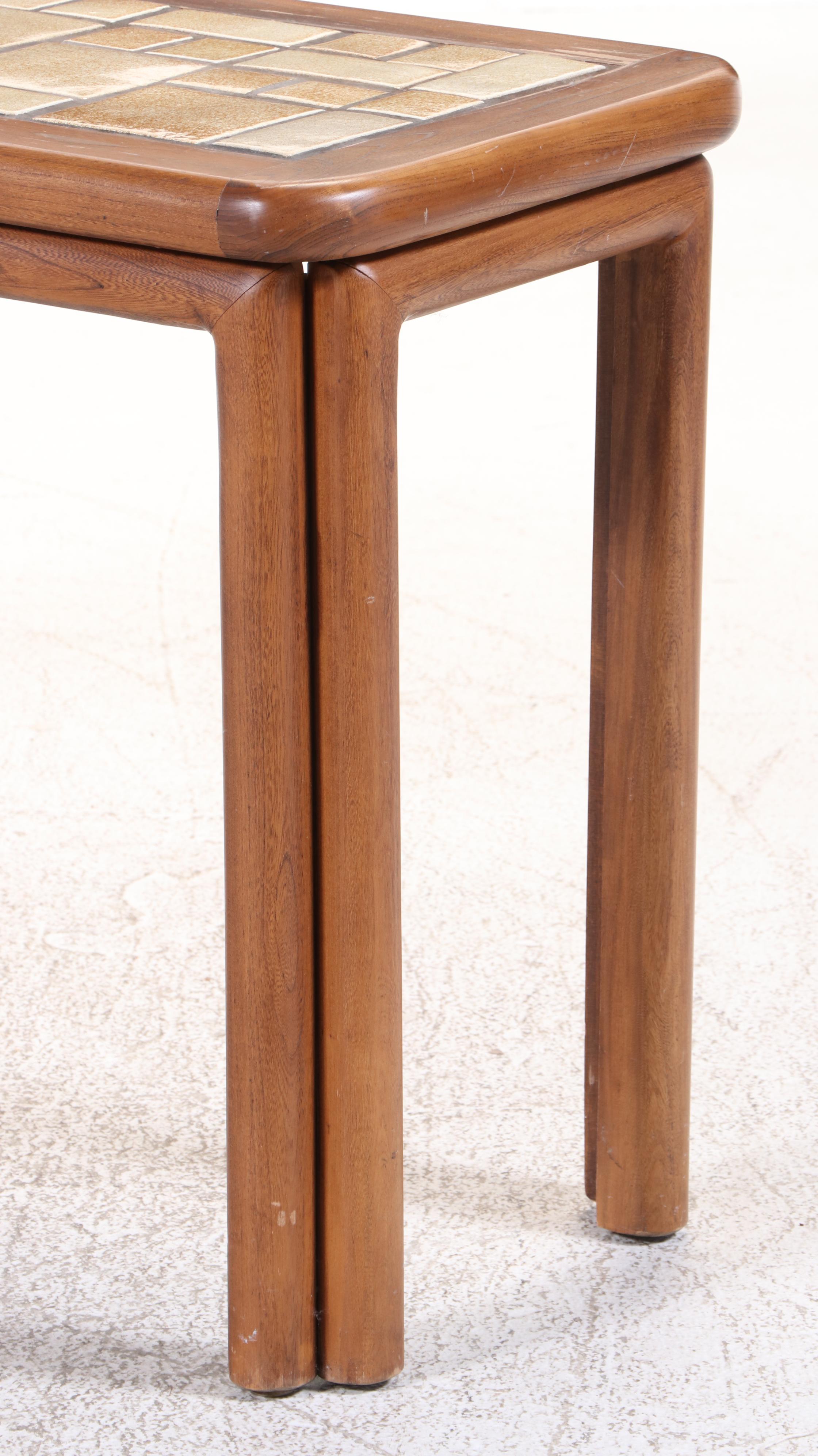 Modernist Ash and Tile Top Console Table, Late 20th Century