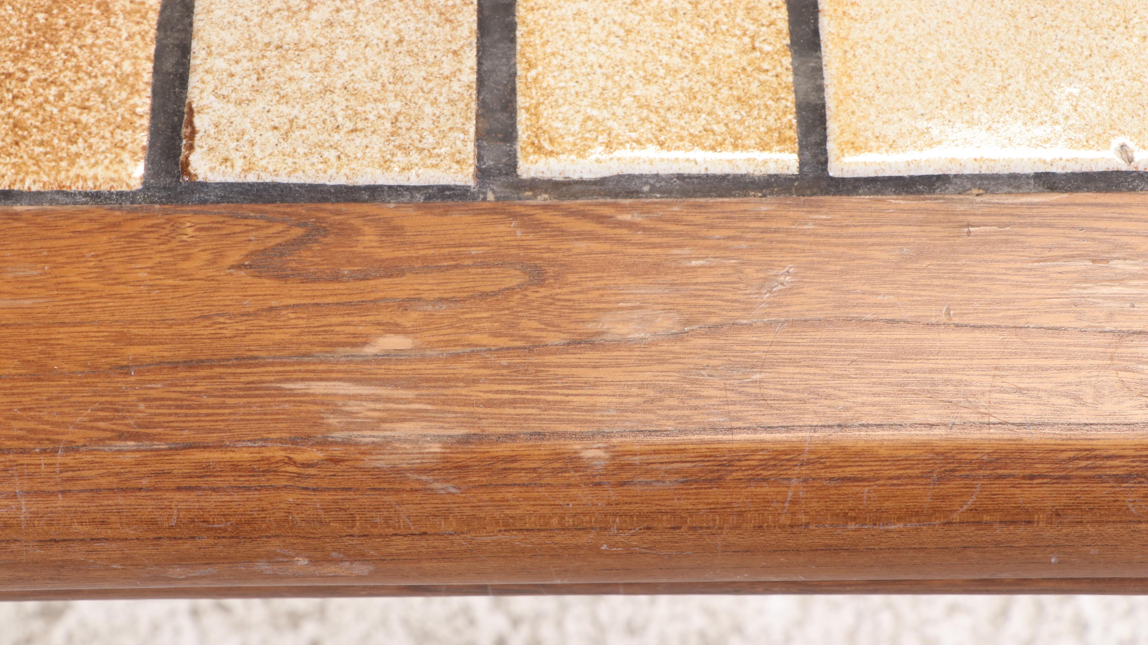 Modernist Ash and Tile Top Console Table, Late 20th Century