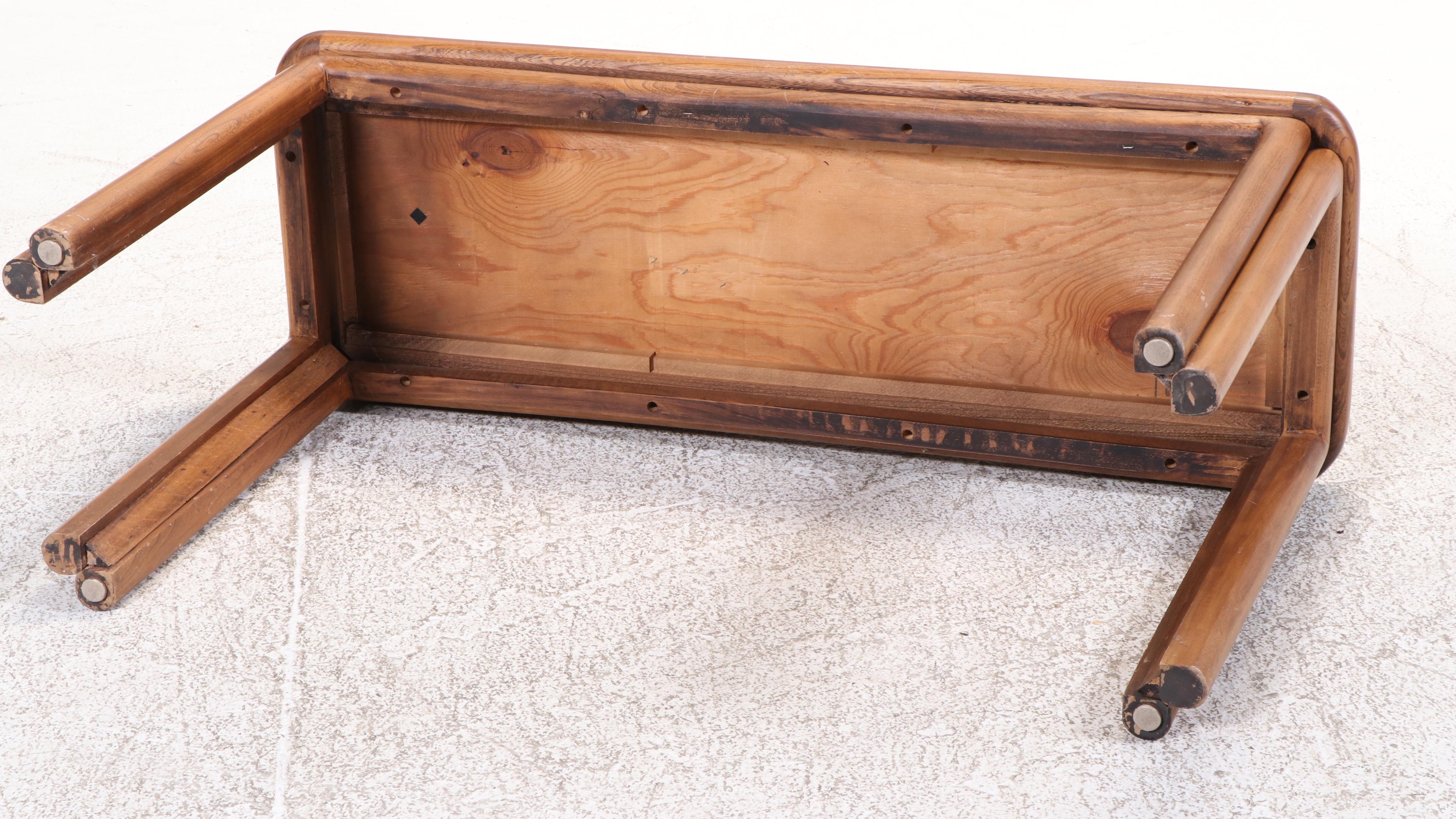 Modernist Ash and Tile Top Console Table, Late 20th Century