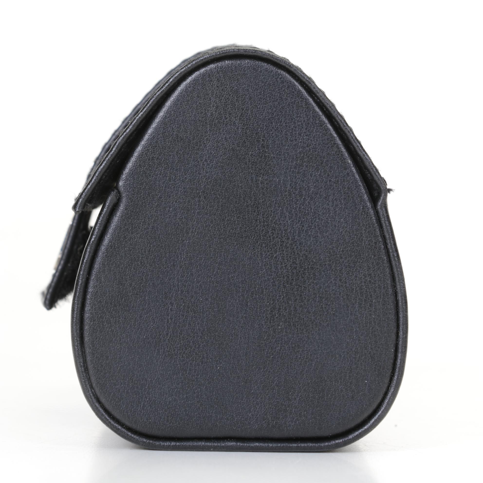 Dolce & Gabbana Black Leather Hardshell Eyeglass Case With DG Logo