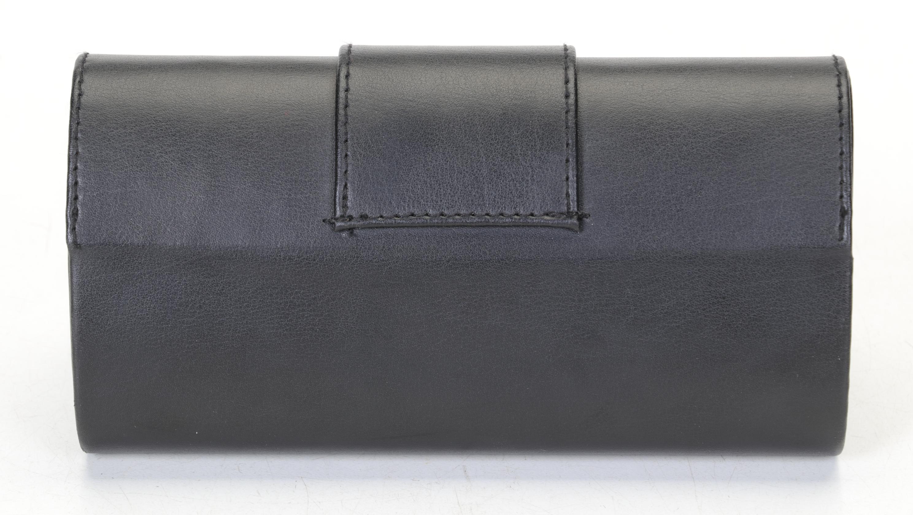 Dolce & Gabbana Black Leather Hardshell Eyeglass Case With DG Logo