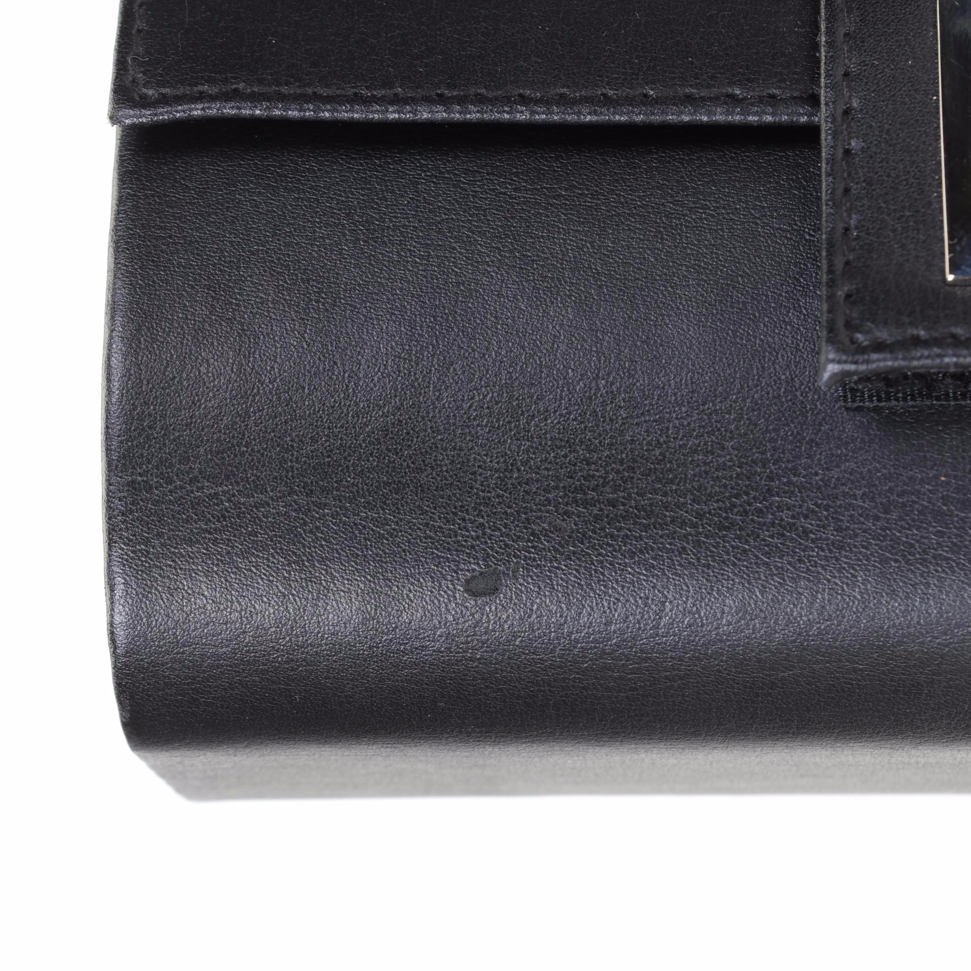 Dolce & Gabbana Black Leather Hardshell Eyeglass Case With DG Logo