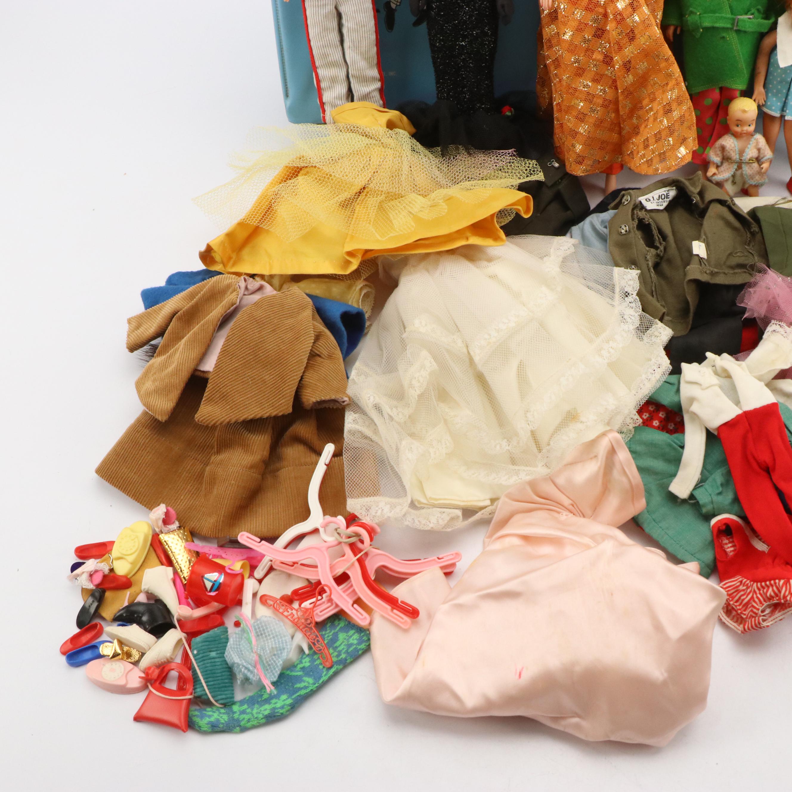 Mattel "Skipper," "Midge" and Other Barbie Dolls, Clothes and Case, Mid-20th C.
