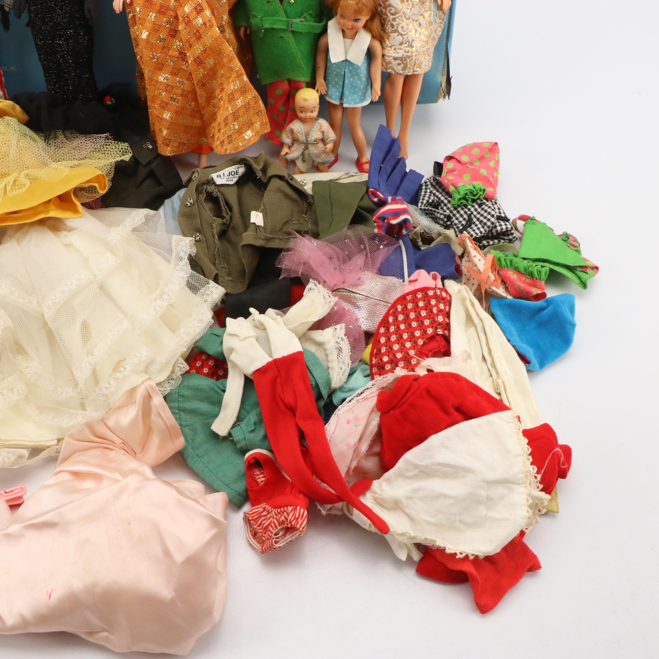 Mattel "Skipper," "Midge" and Other Barbie Dolls, Clothes and Case, Mid-20th C.