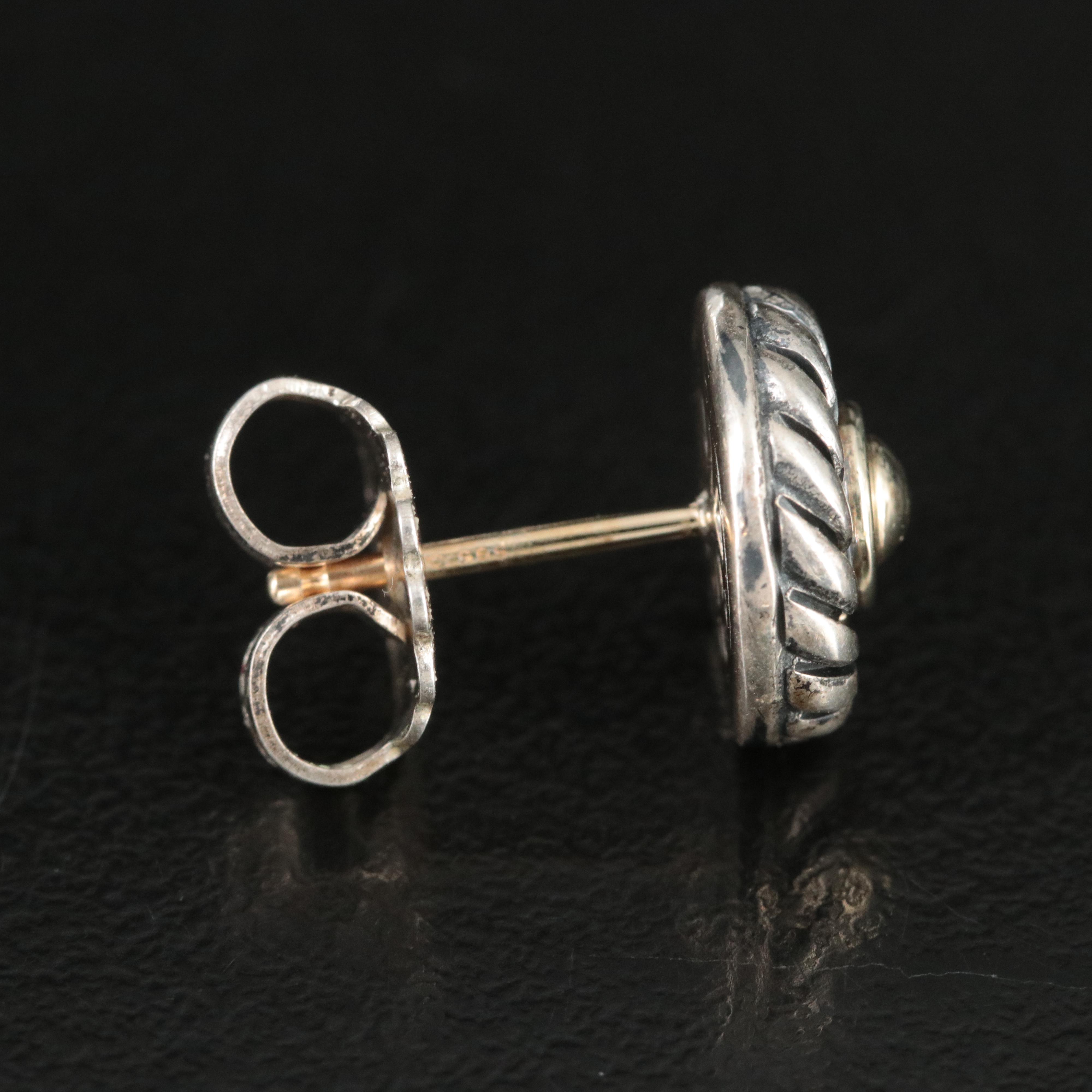 David Yurman Cookie Sterling and 14K Earrings