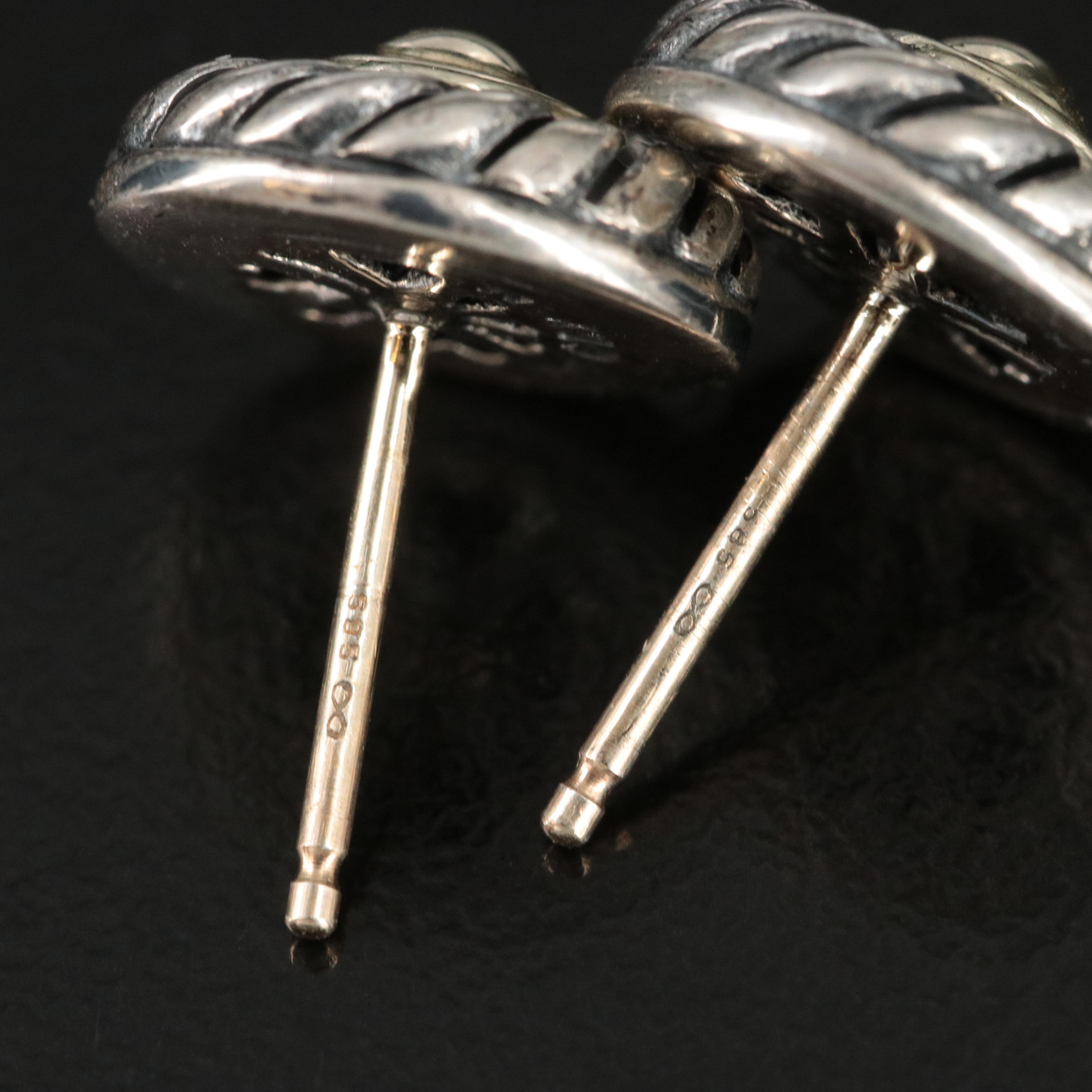 David Yurman Cookie Sterling and 14K Earrings