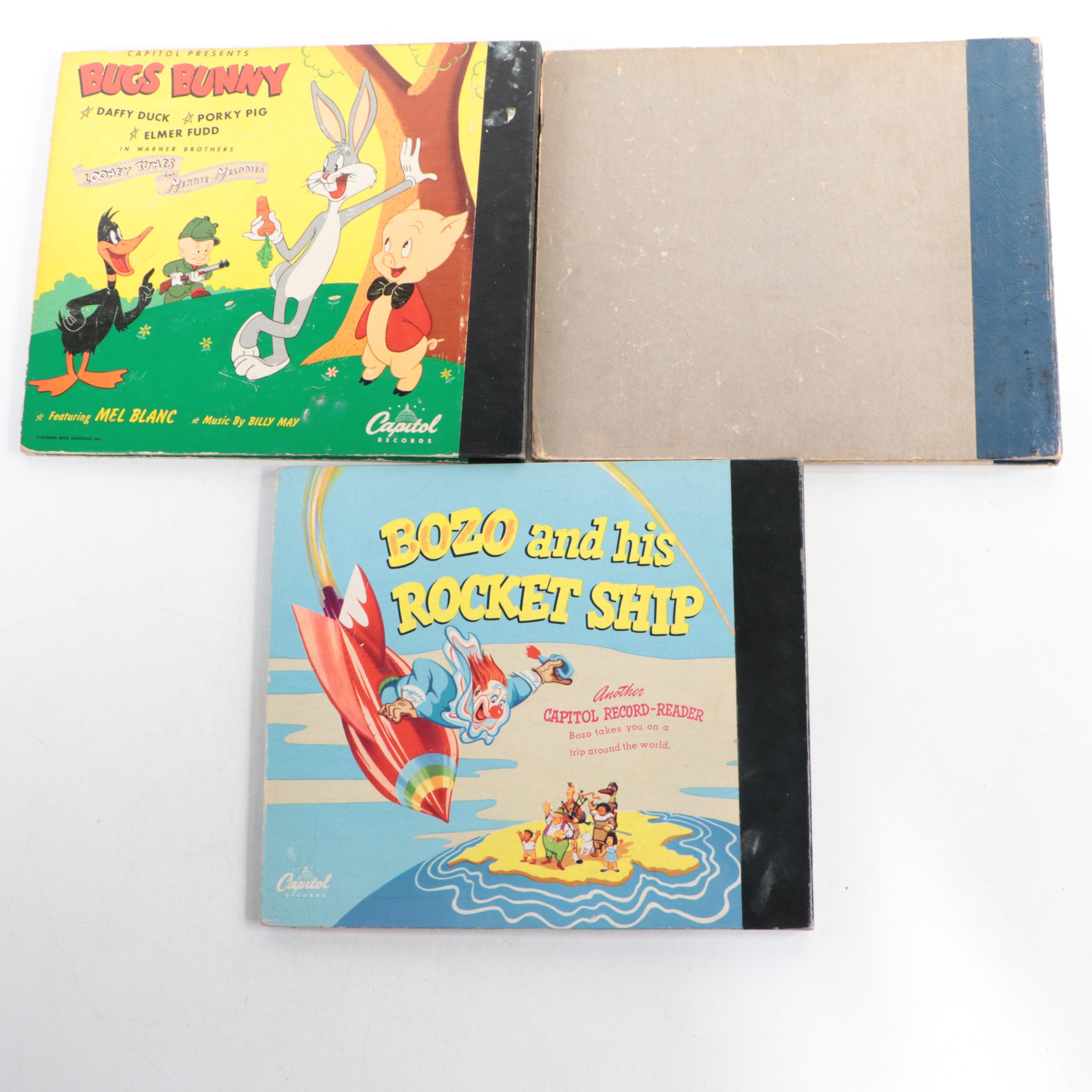 "Bozo and His Rocket Ship", "Bugs Bunny", and "Dumbo" Record Books