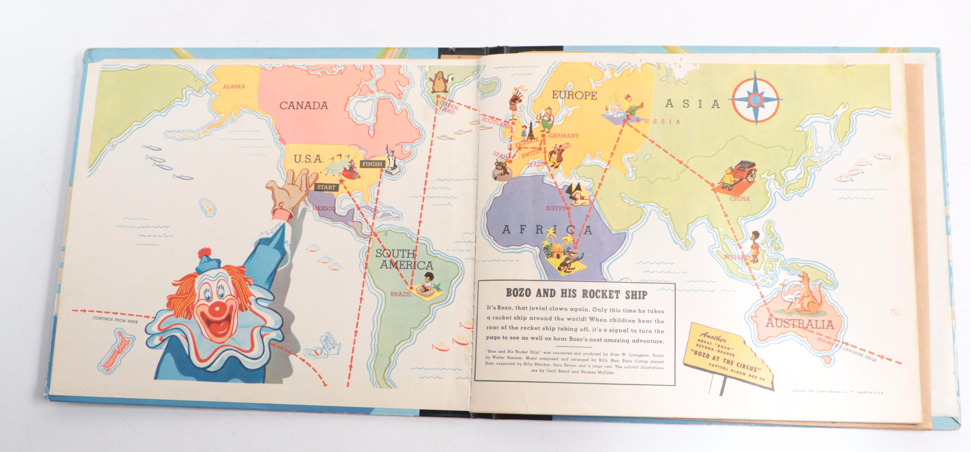 "Bozo and His Rocket Ship", "Bugs Bunny", and "Dumbo" Record Books