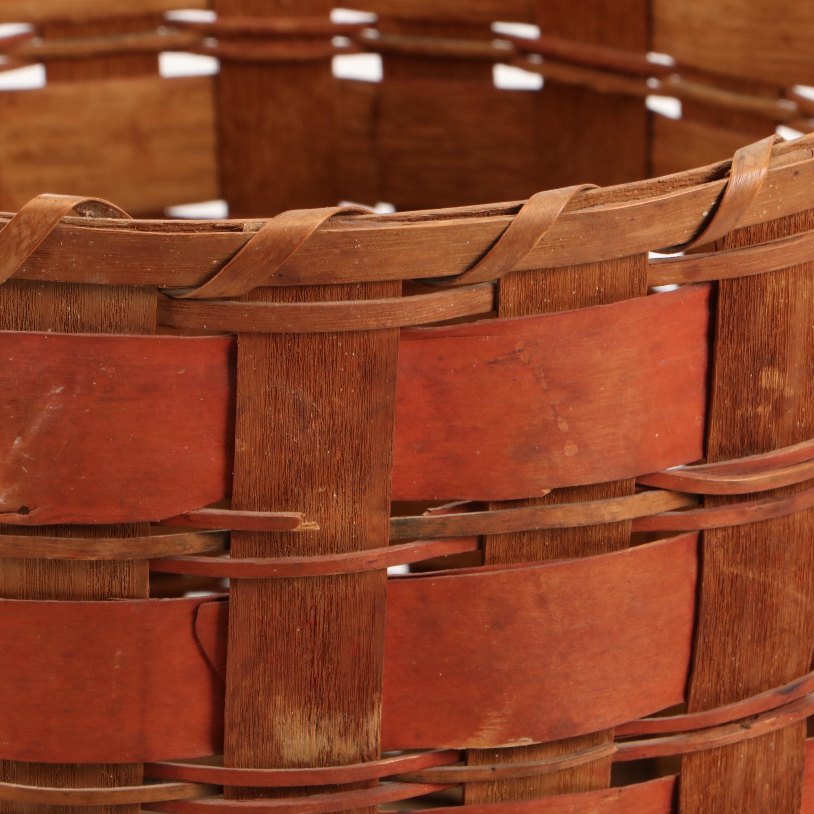 Penobscot Style Split Wood Woven Basket