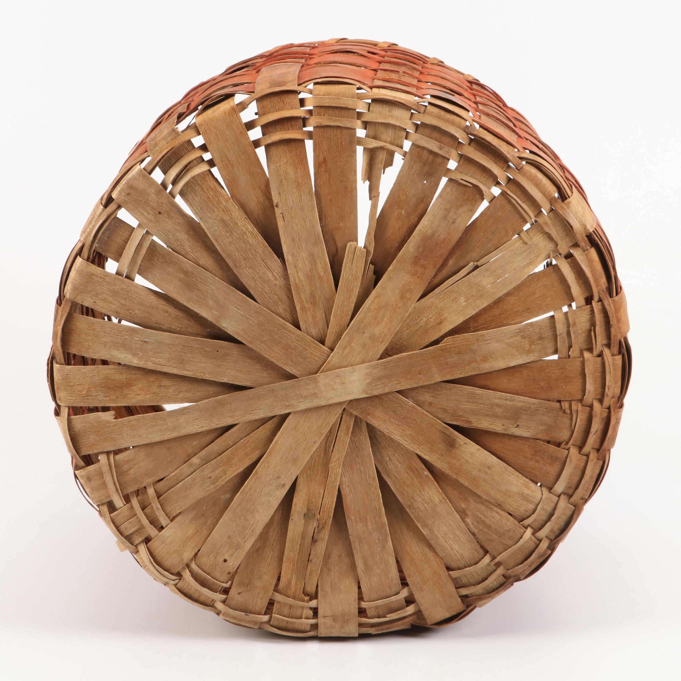 Penobscot Style Split Wood Woven Basket