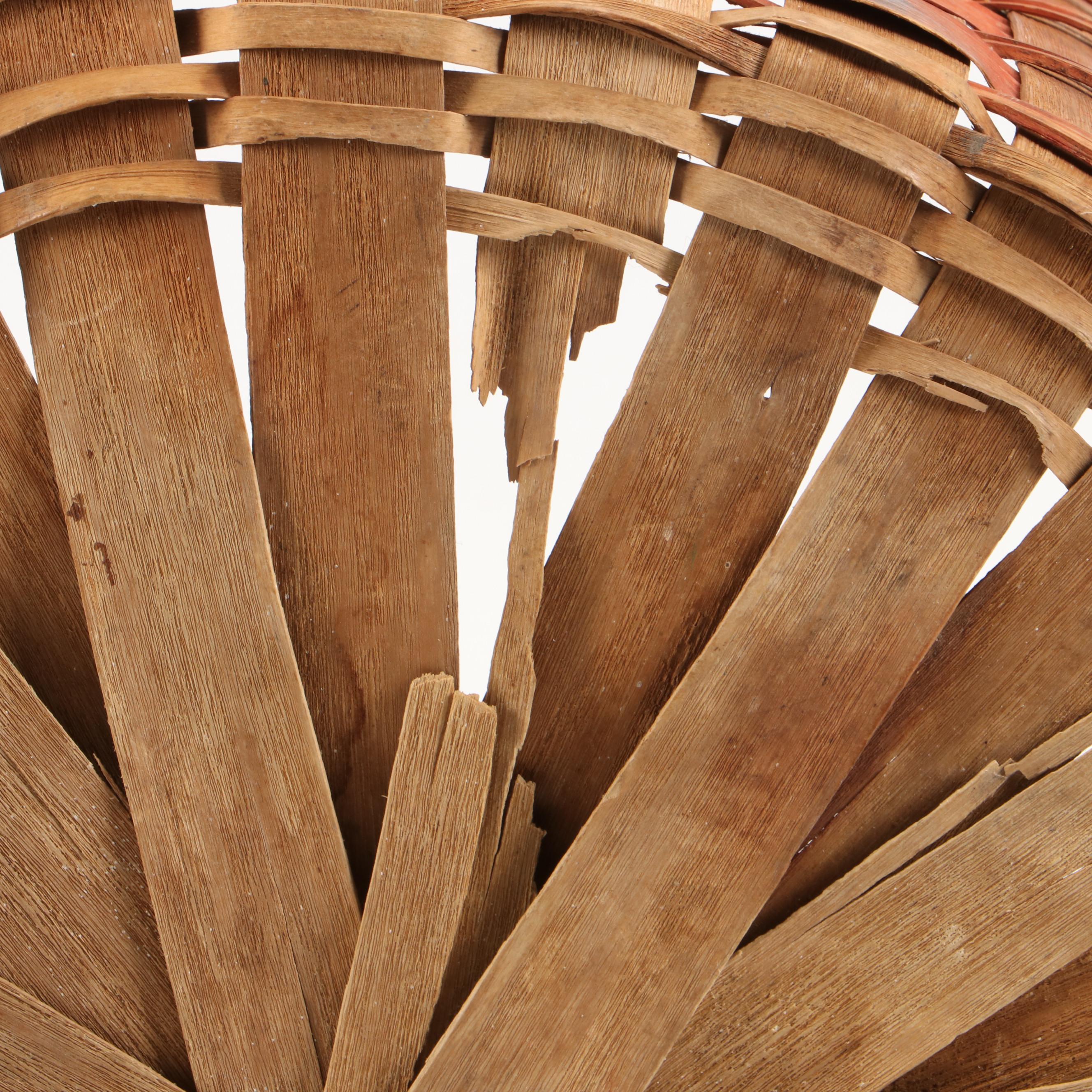 Penobscot Style Split Wood Woven Basket