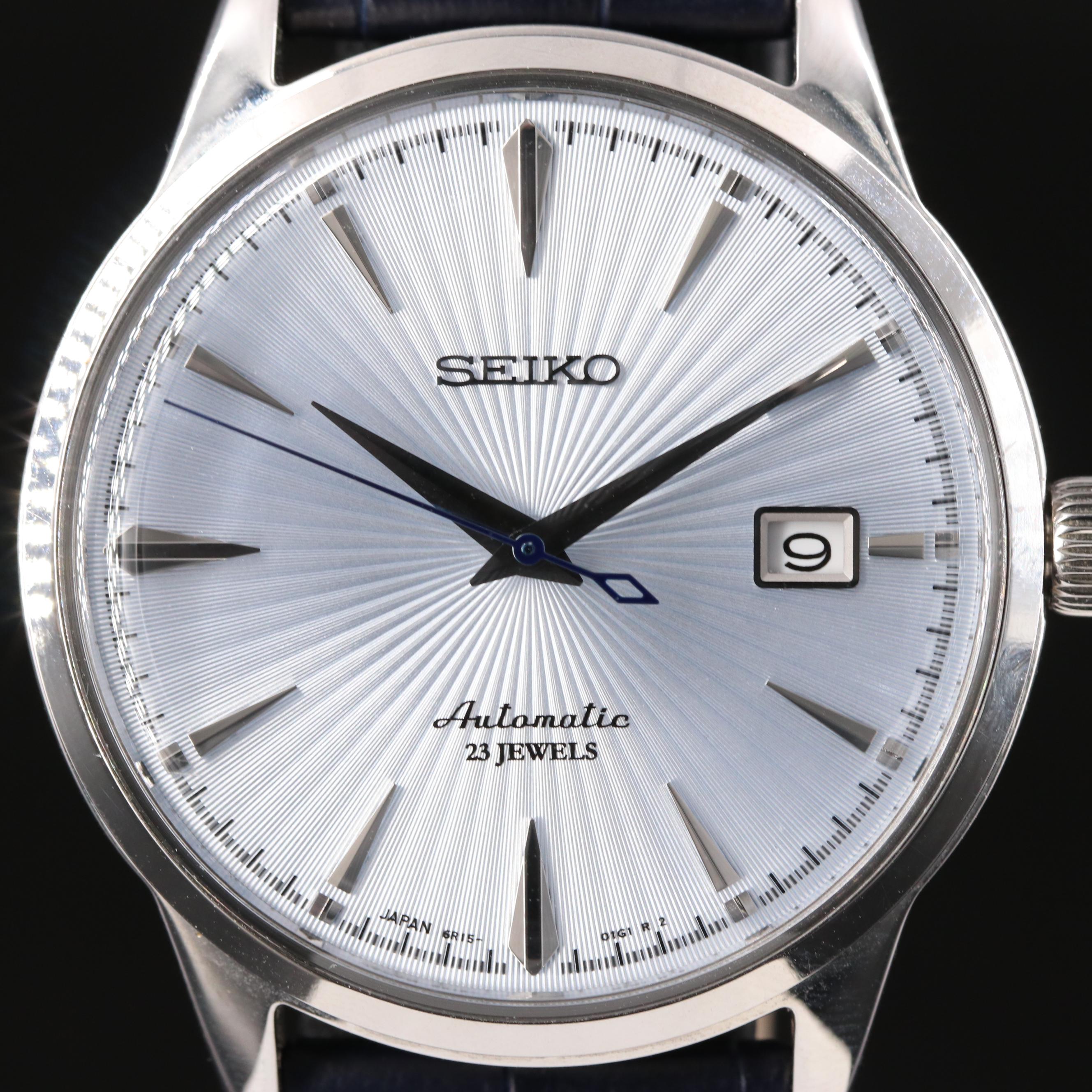 Seiko Blue 6R15 Steel 40mm Steel Automatic Watch