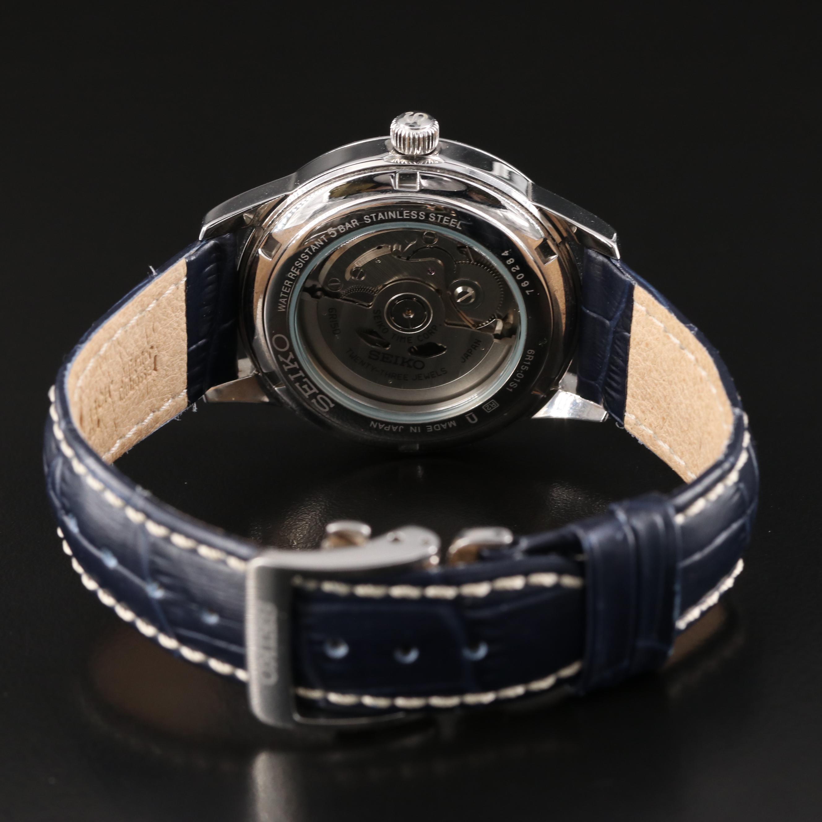 Seiko Blue 6R15 Steel 40mm Steel Automatic Watch