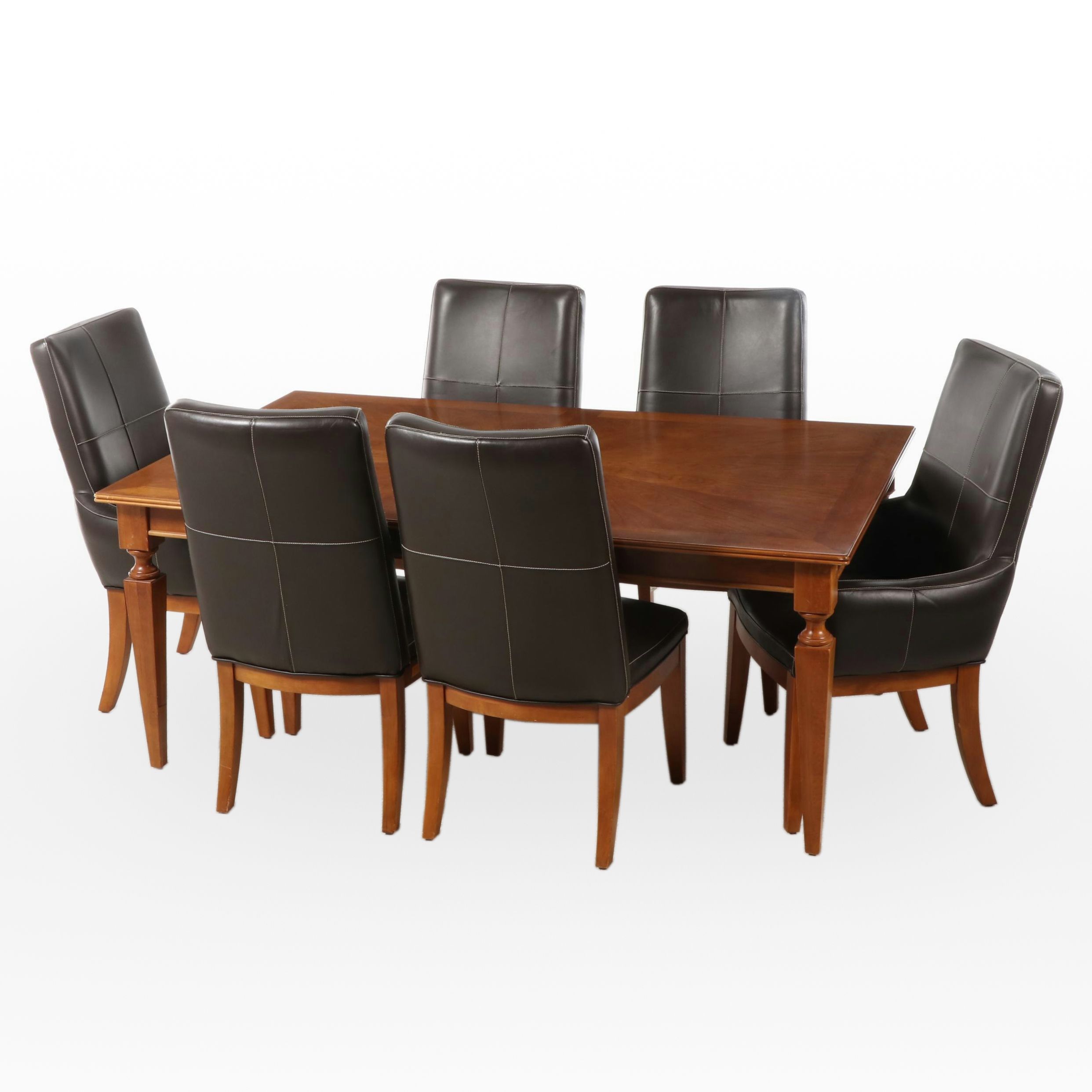 Stanley Furniture Neoclassical Style Dining Table and Six Chairs
