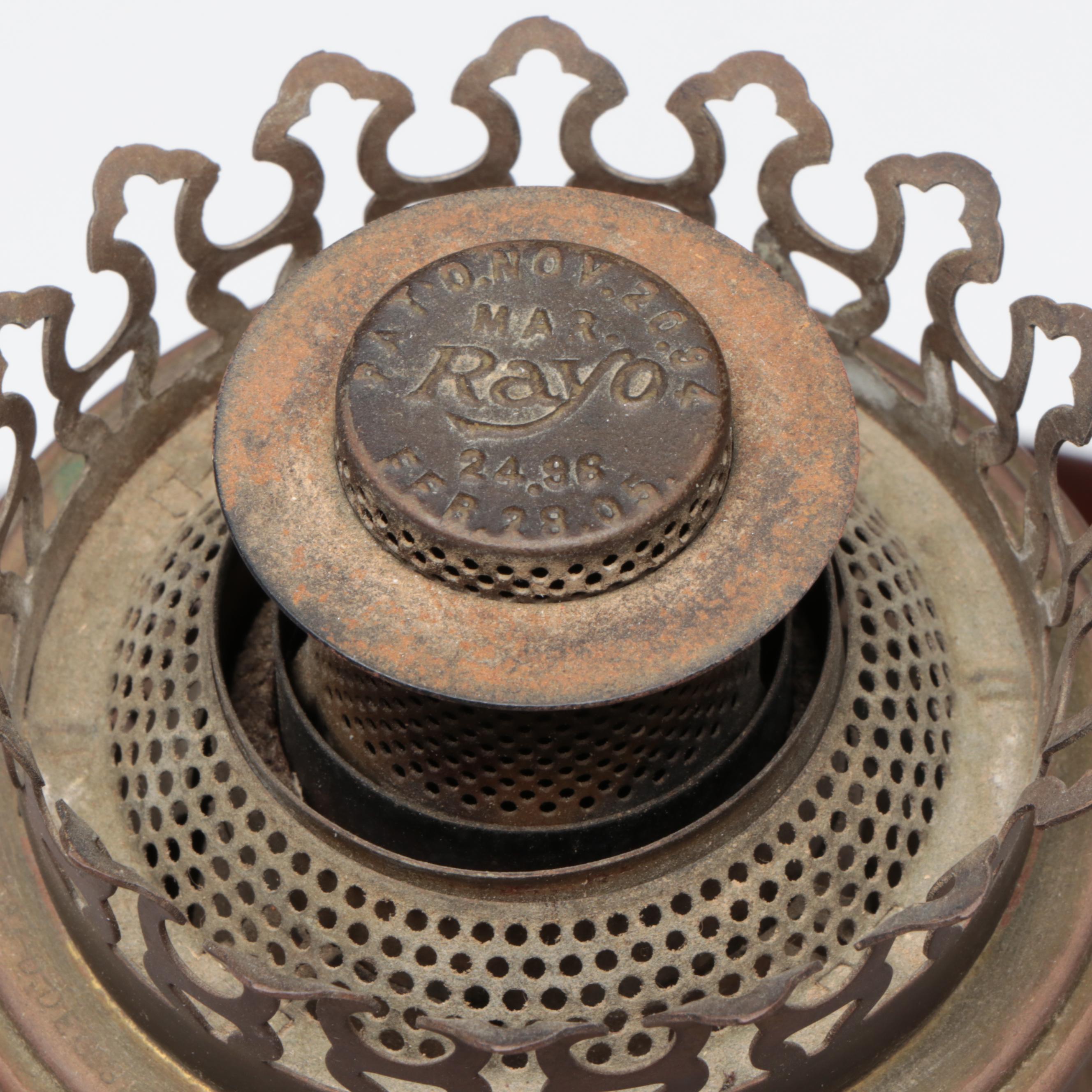 J.W. Brooks Jr. For Weller Pottery Ceramic Oil Lamp, Late 19th Century