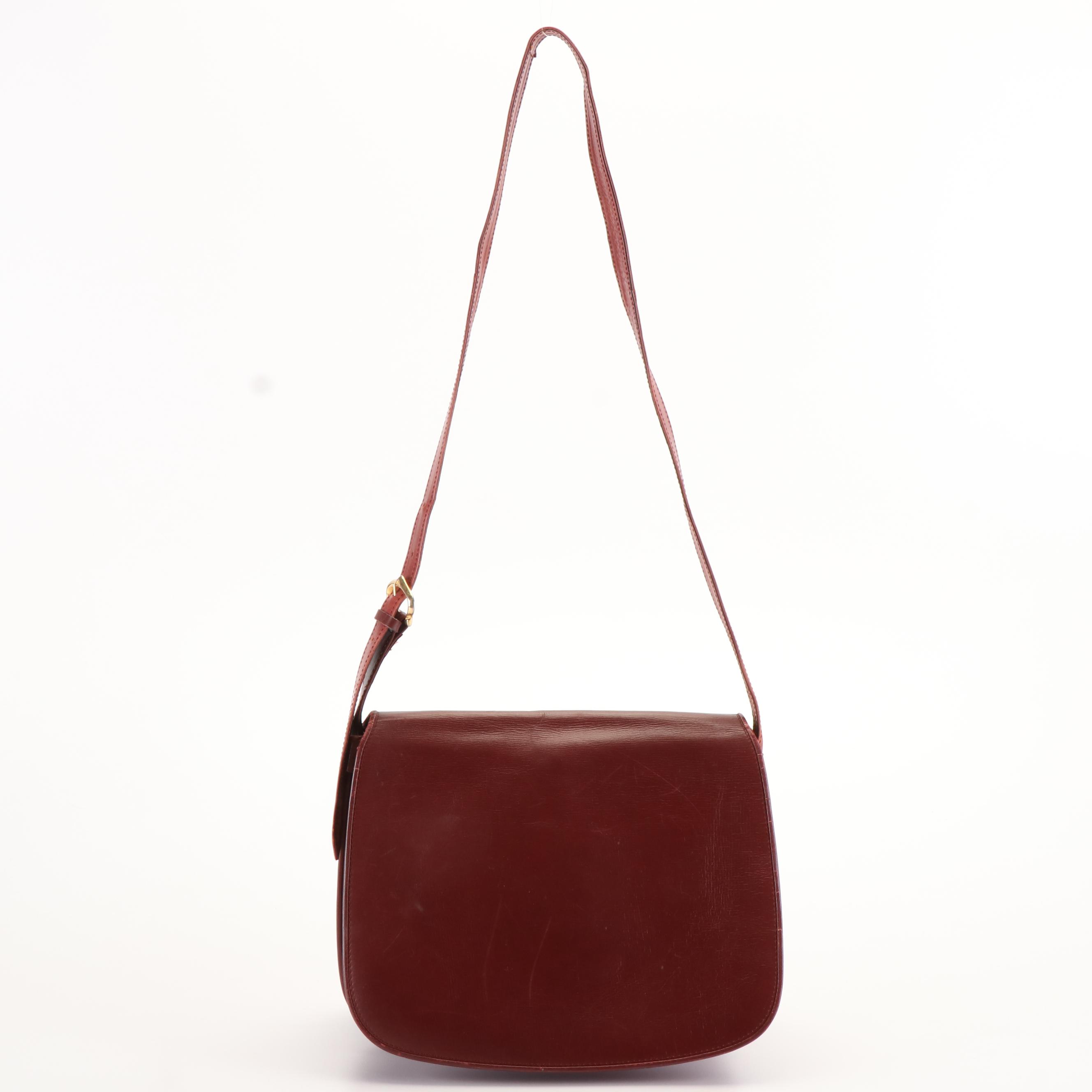 Cartier Must de Cartier Burgundy Saddle Shoulder Bag