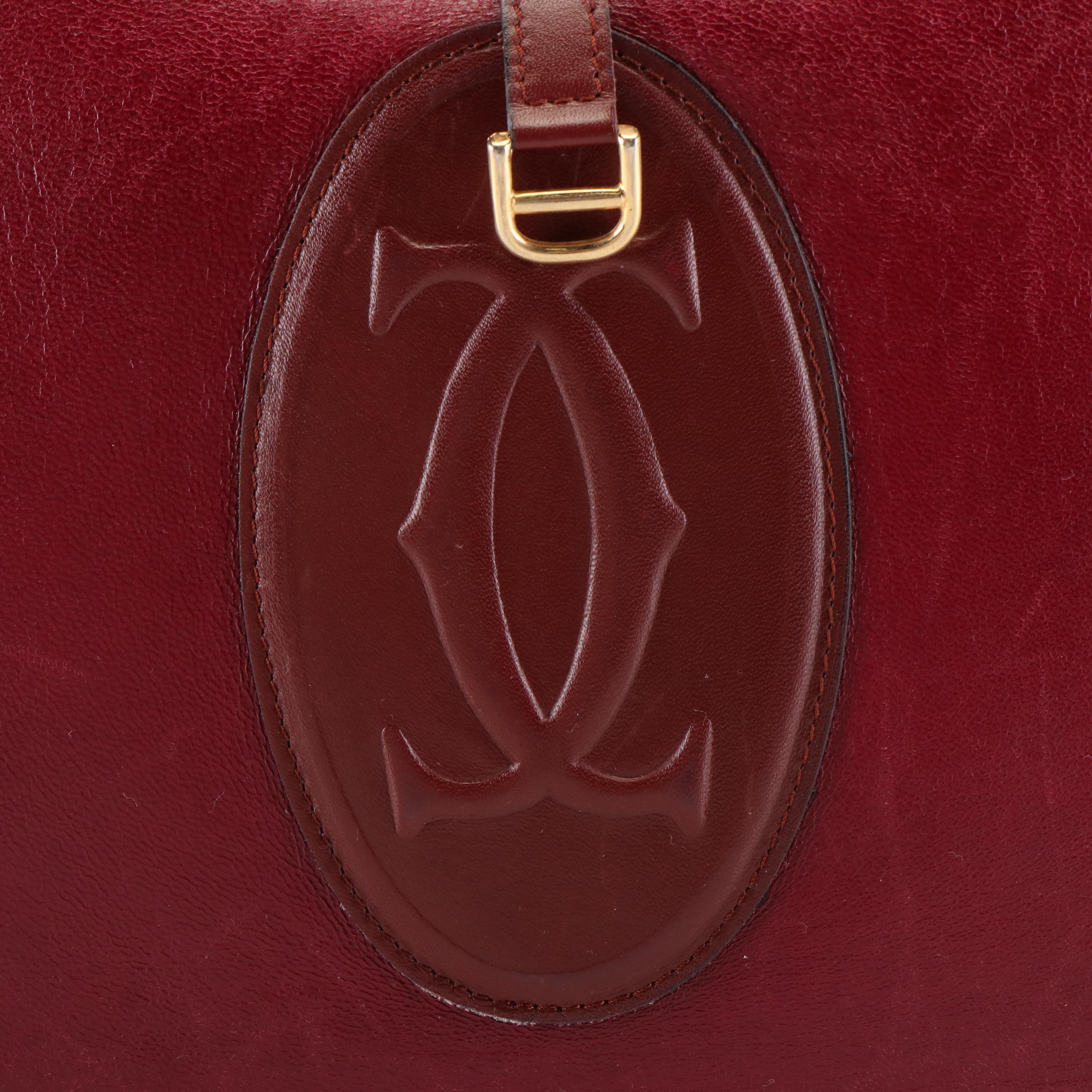 Cartier Must de Cartier Burgundy Saddle Shoulder Bag