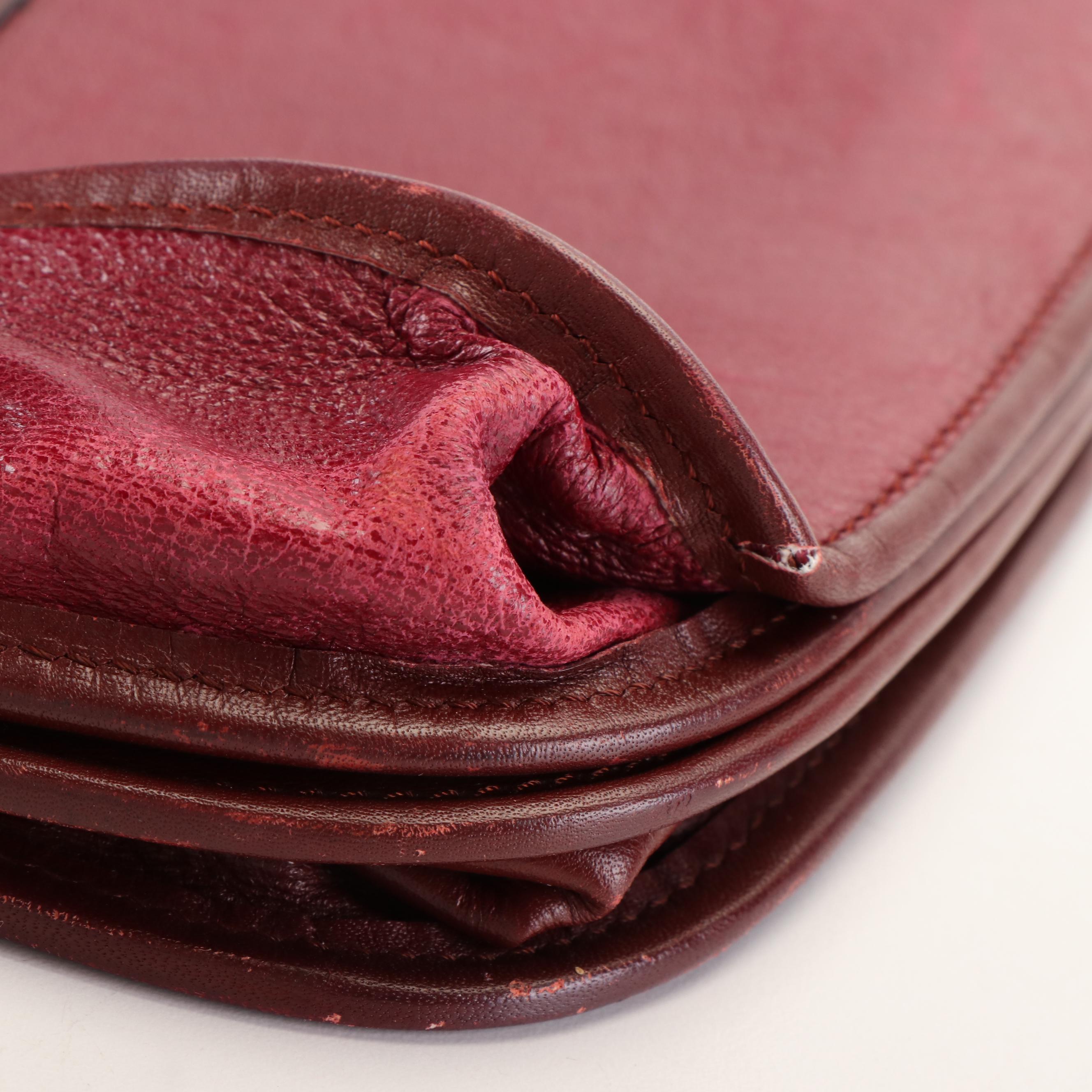 Cartier Must de Cartier Burgundy Saddle Shoulder Bag