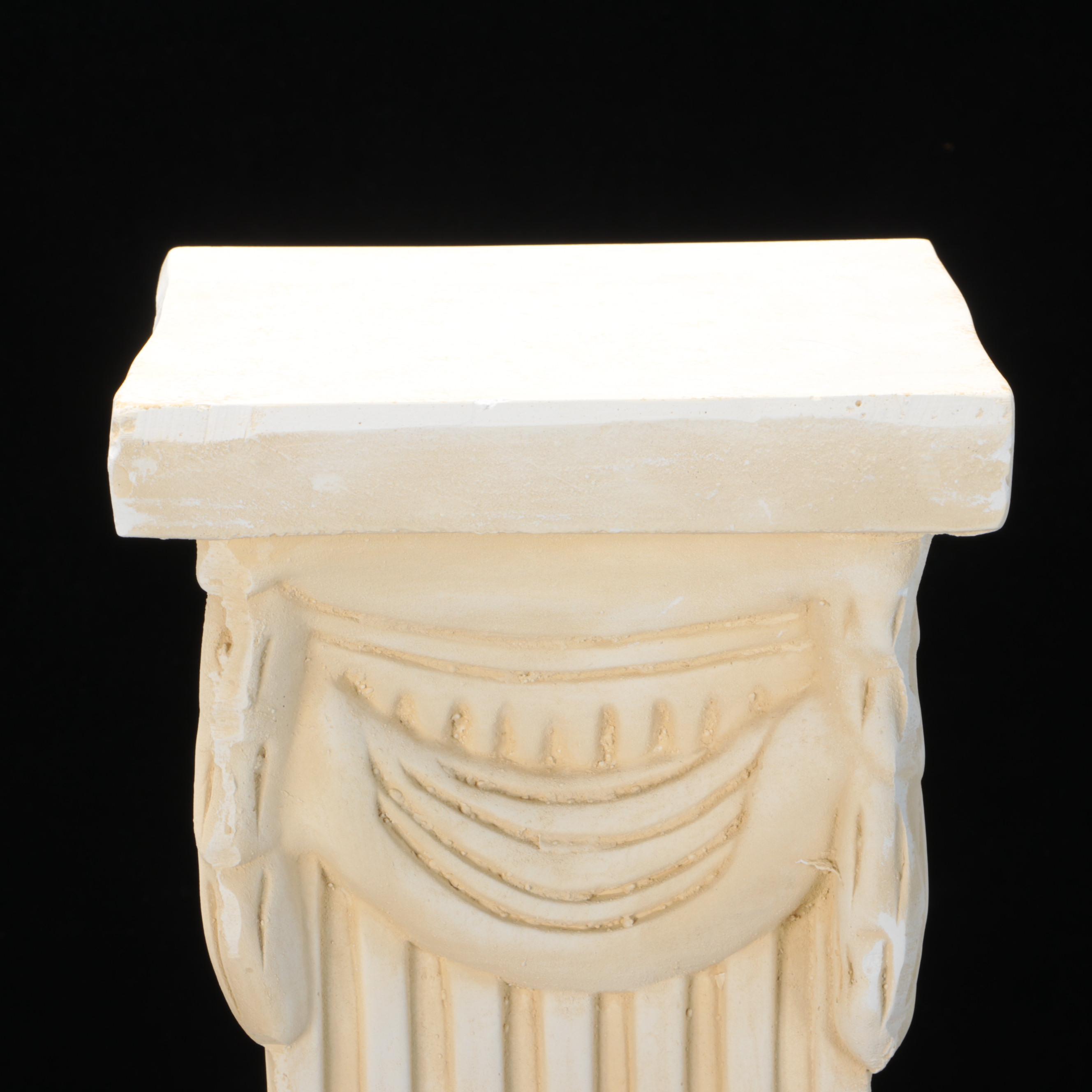 Neoclassical Style Cast Plaster Pillar Stand, Late 20th Century