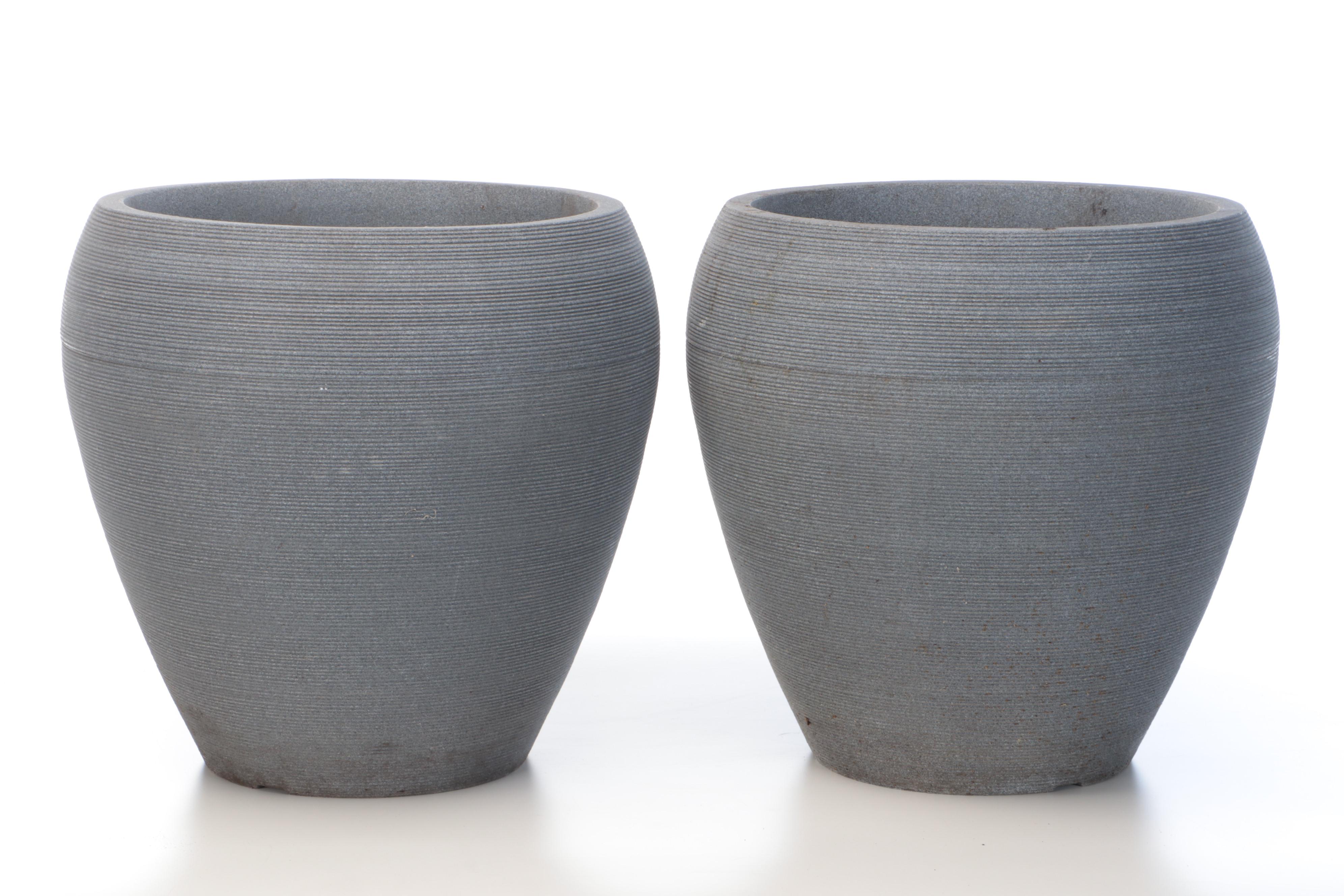 Contemporary Grey Outdoor Planters