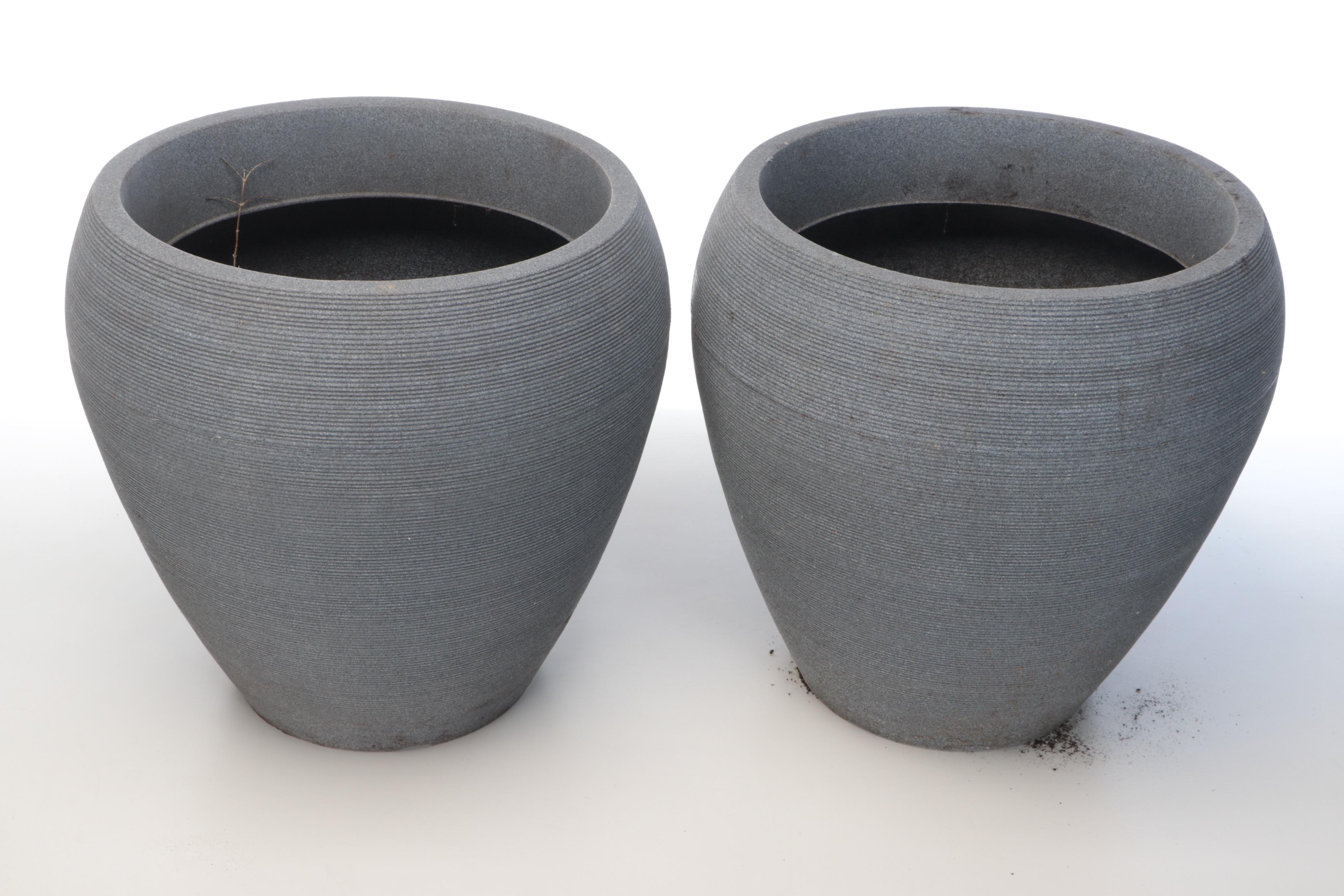 Contemporary Grey Outdoor Planters