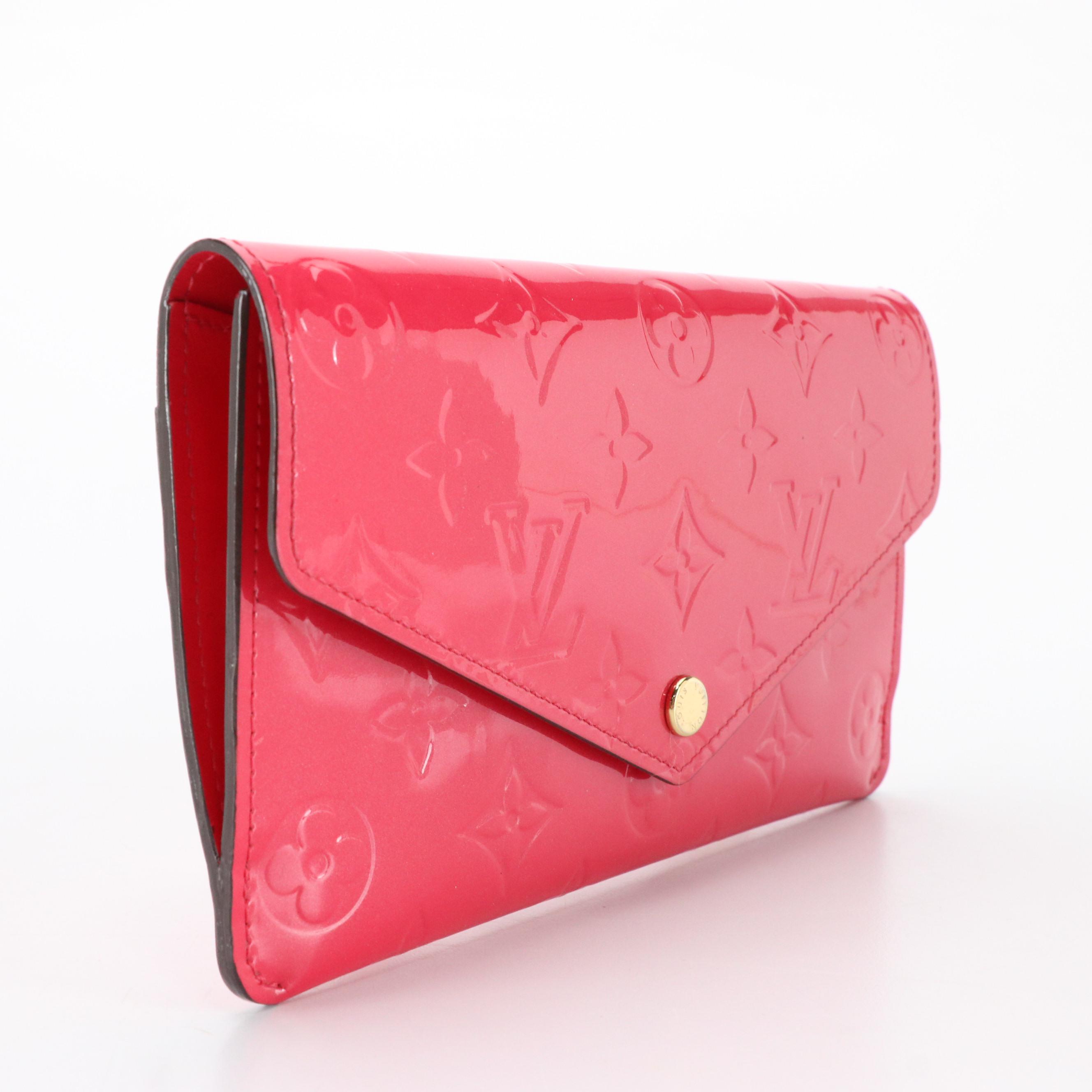 Louis Vuitton Jeanne Monogram Hot Pink Vernis Envelope Wallet in Box