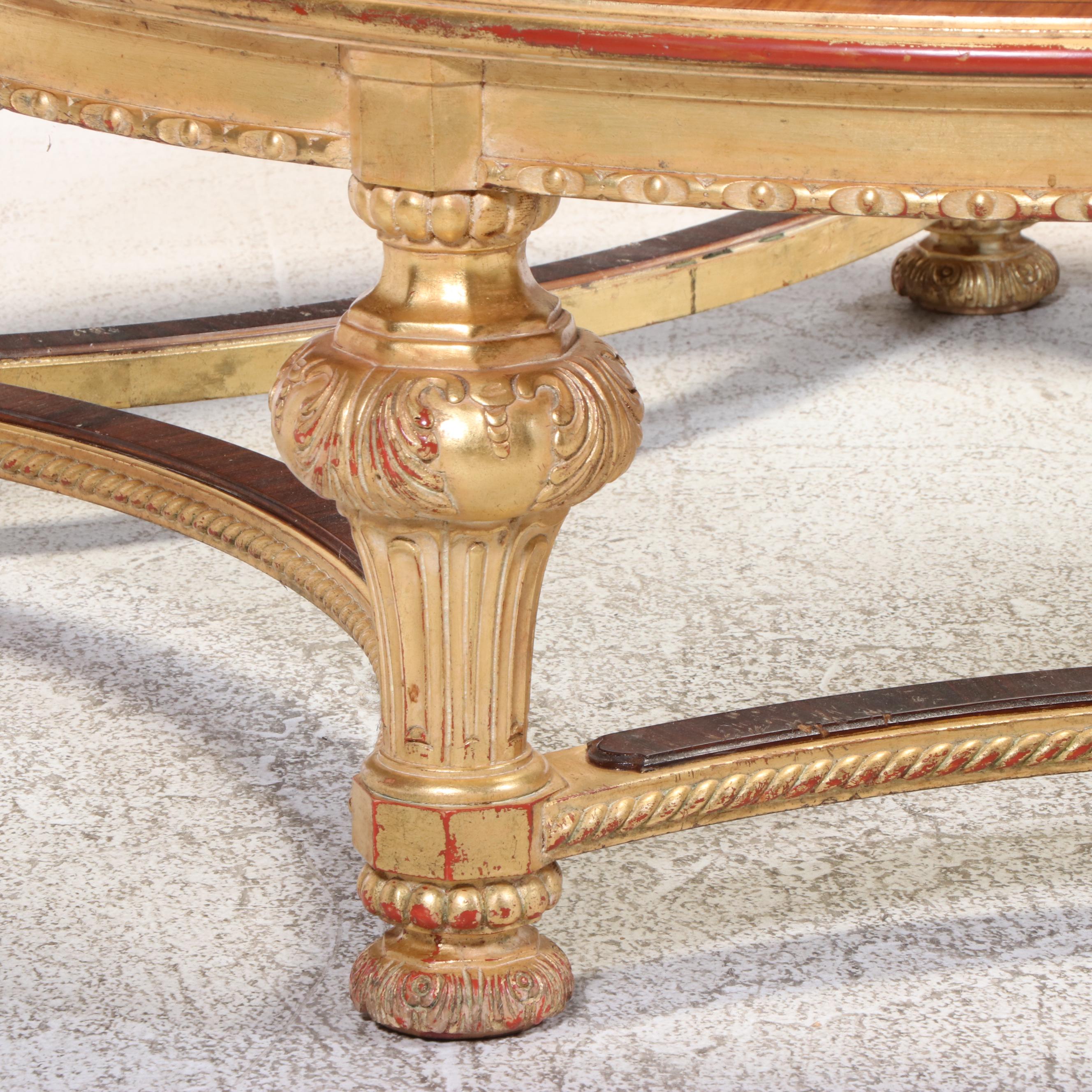 Rho Mobili D'Epoca Empire Style Ebony, Parcel-Gilt, and Marquetry Coffee Table