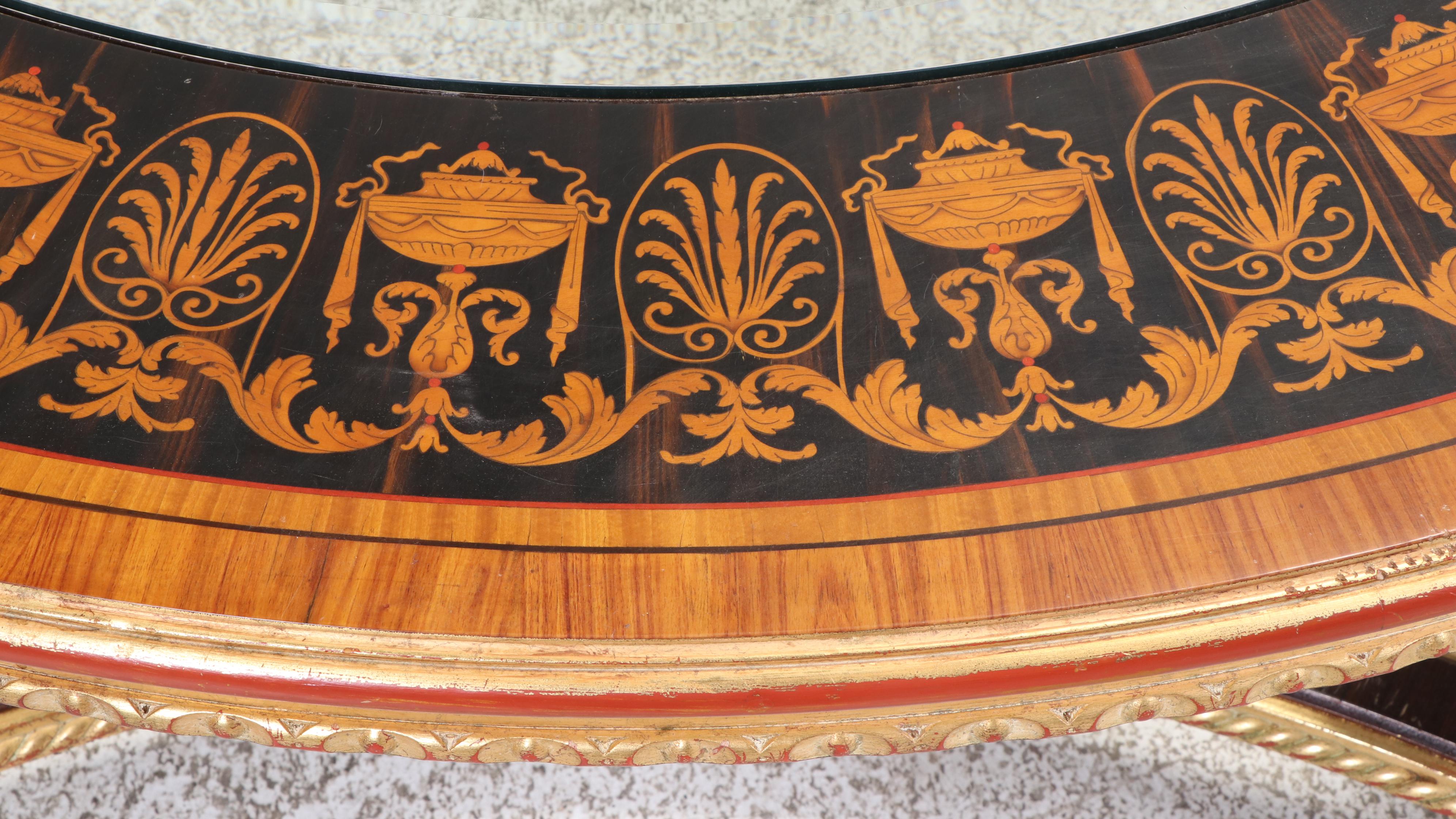 Rho Mobili D'Epoca Empire Style Ebony, Parcel-Gilt, and Marquetry Coffee Table