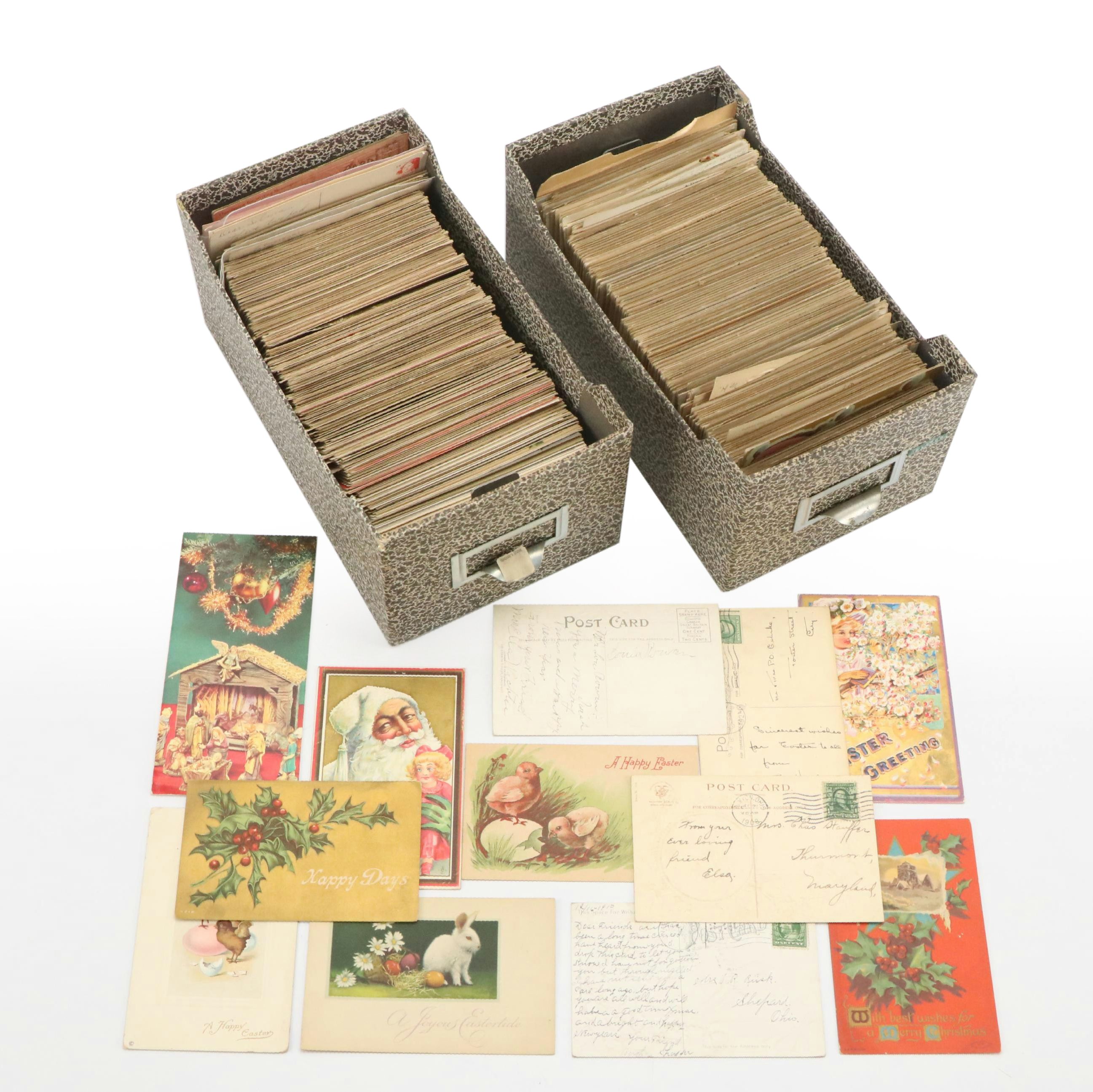 Christmas and Easter Postcard Collection, Early 20th Century
