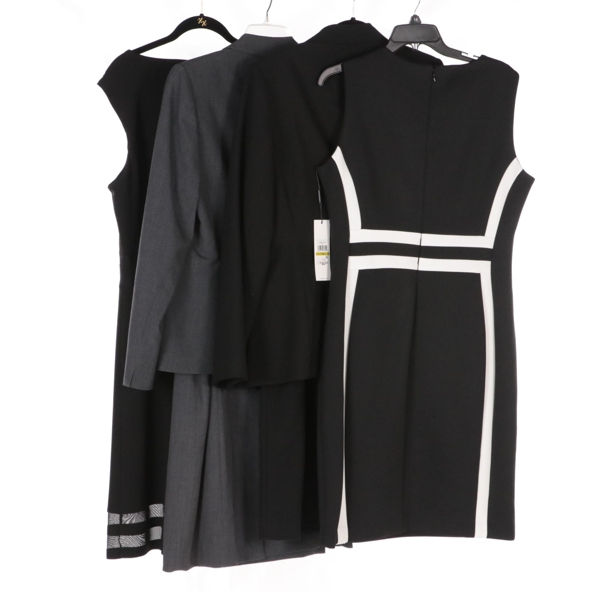 Calvin Klein Sleeveless Sheath Dresses and Sleeveless Belted Dress & Jacket Sets