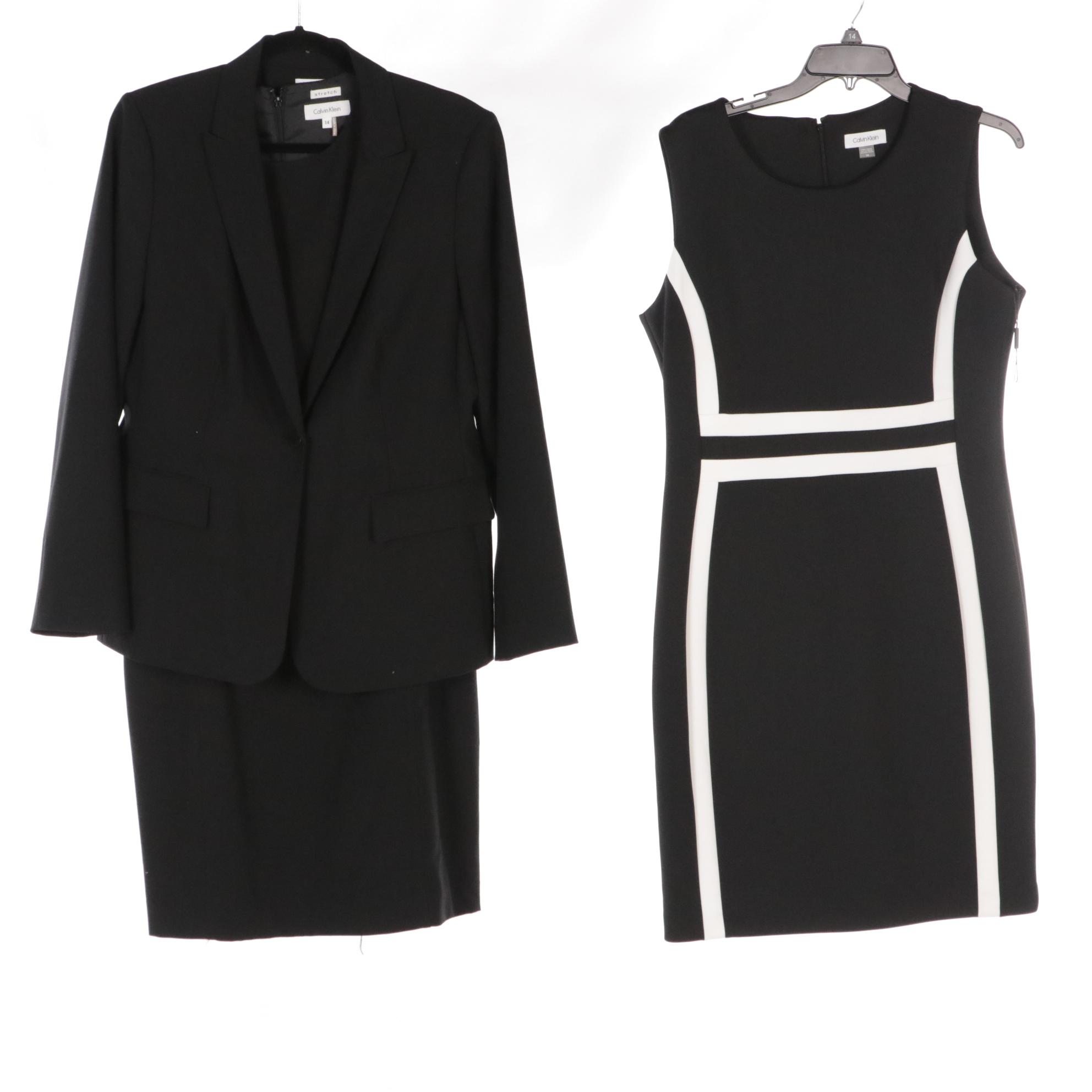 Calvin Klein Sleeveless Sheath Dresses and Sleeveless Belted Dress & Jacket Sets