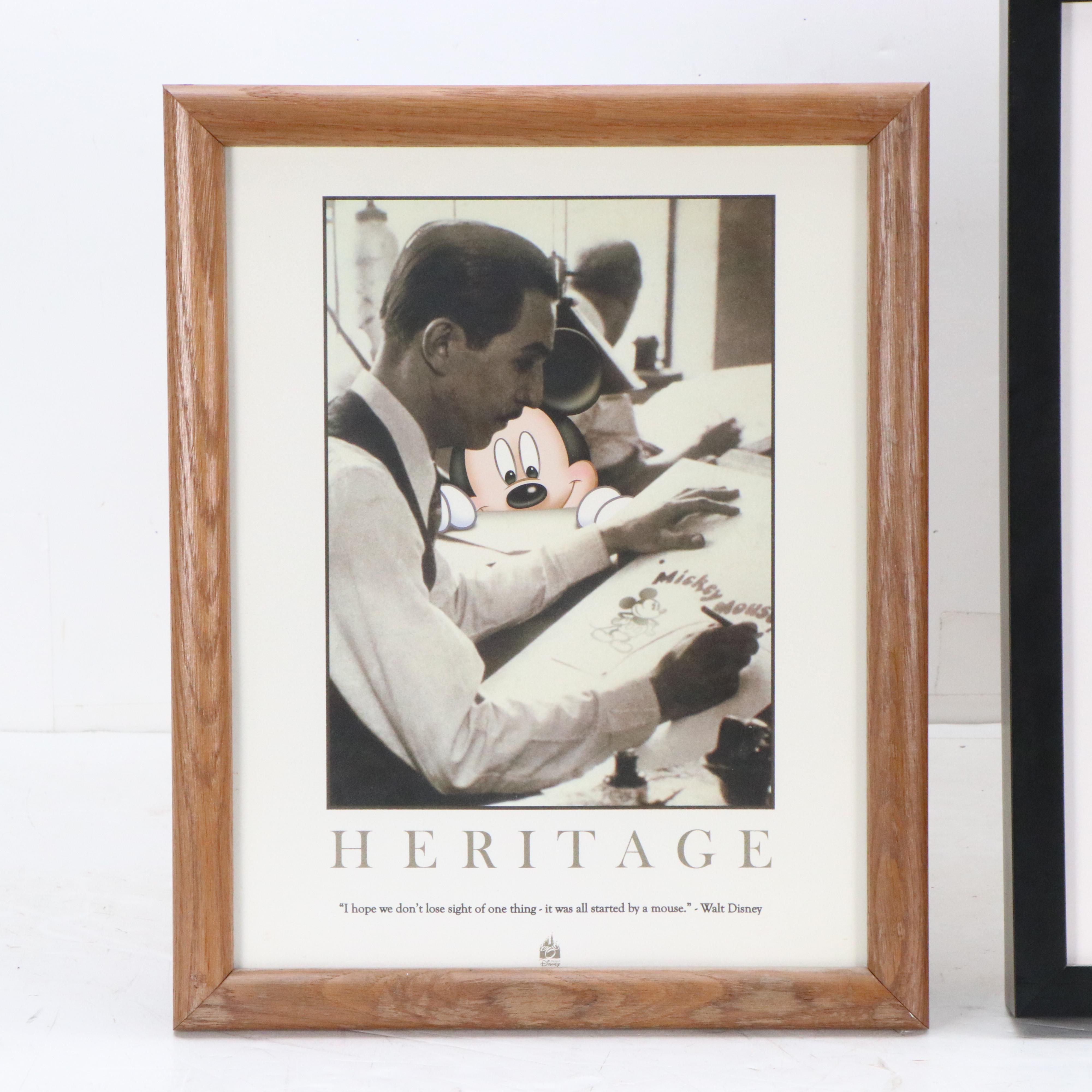 Disney Memorabilia Prints Including Offset Lithograph "Heritage"