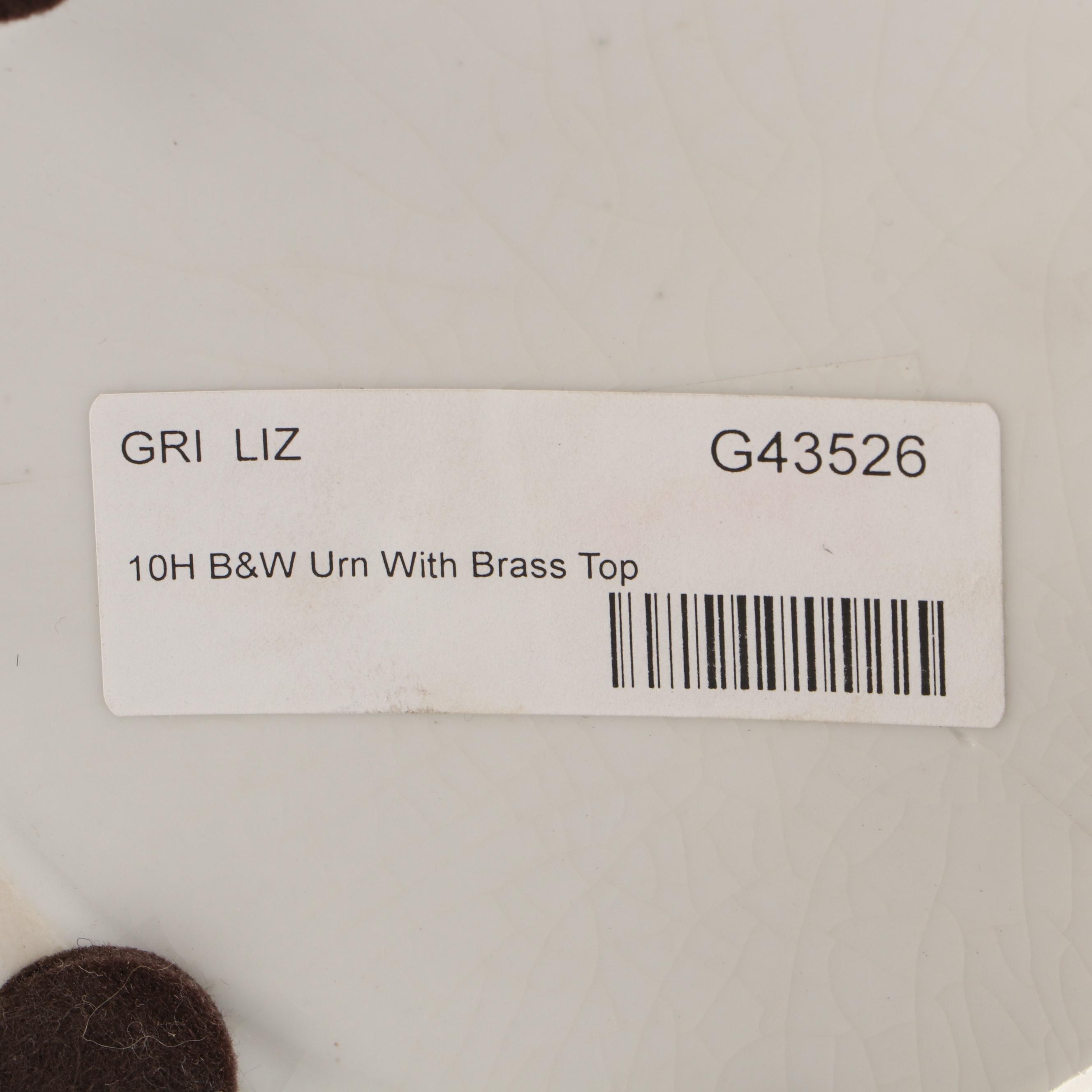 Chinese Blue Willow Style Porcelain Urns with Brass Lids