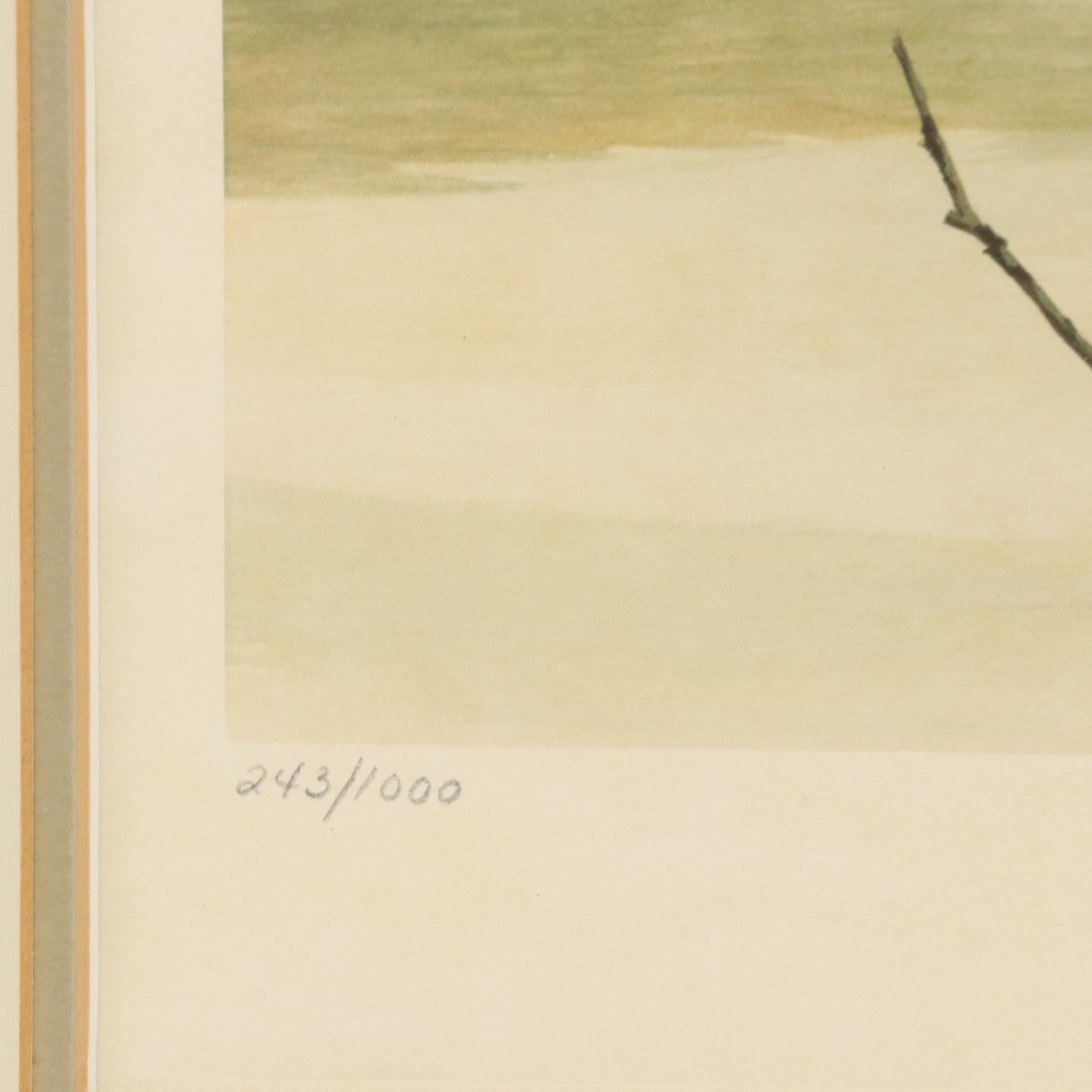 John A. Ruthven Offset Lithograph "Canvasbacks on the Ohio"