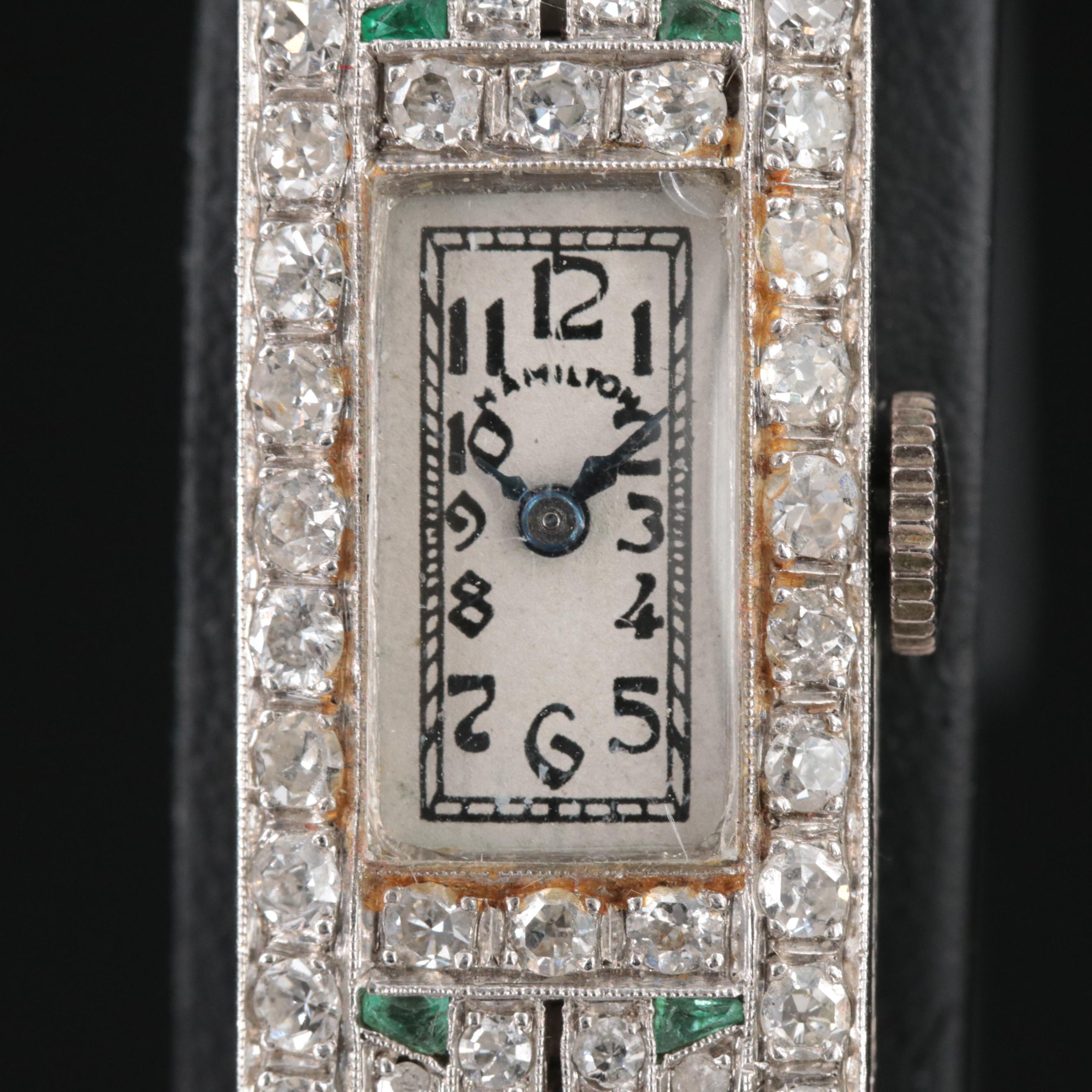 Antique Hamilton 4.50 CTW Diamond & Platinum Cocktail Watch