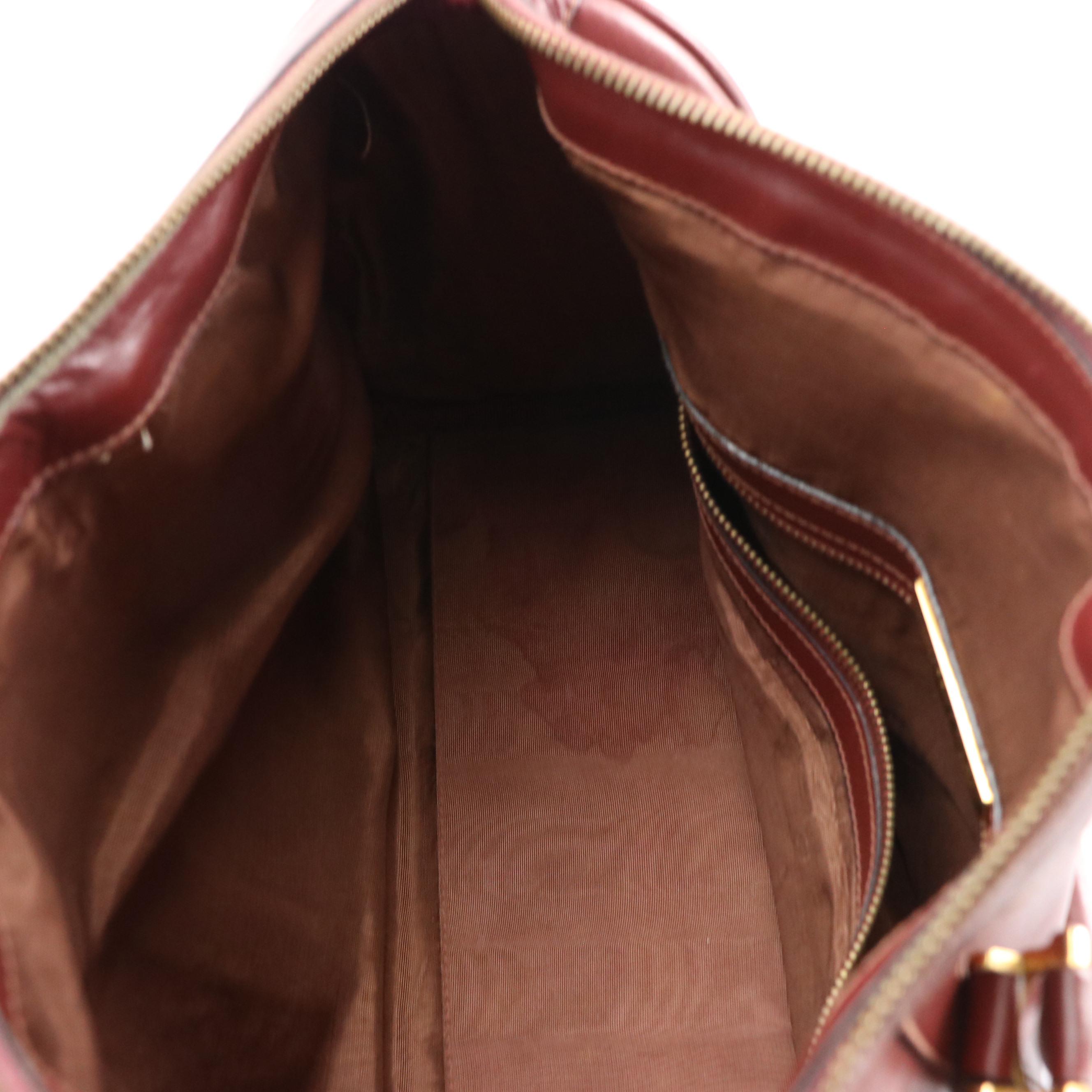 Cartier Les Must de Cartier Boston Travel Bag in Burgundy Leather