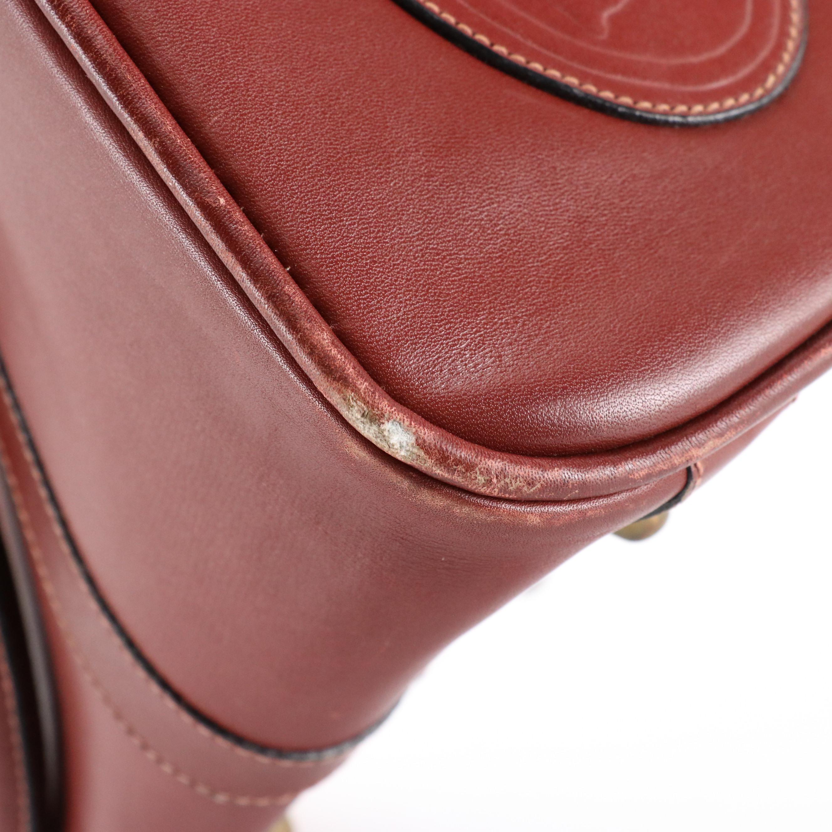 Cartier Les Must de Cartier Boston Travel Bag in Burgundy Leather