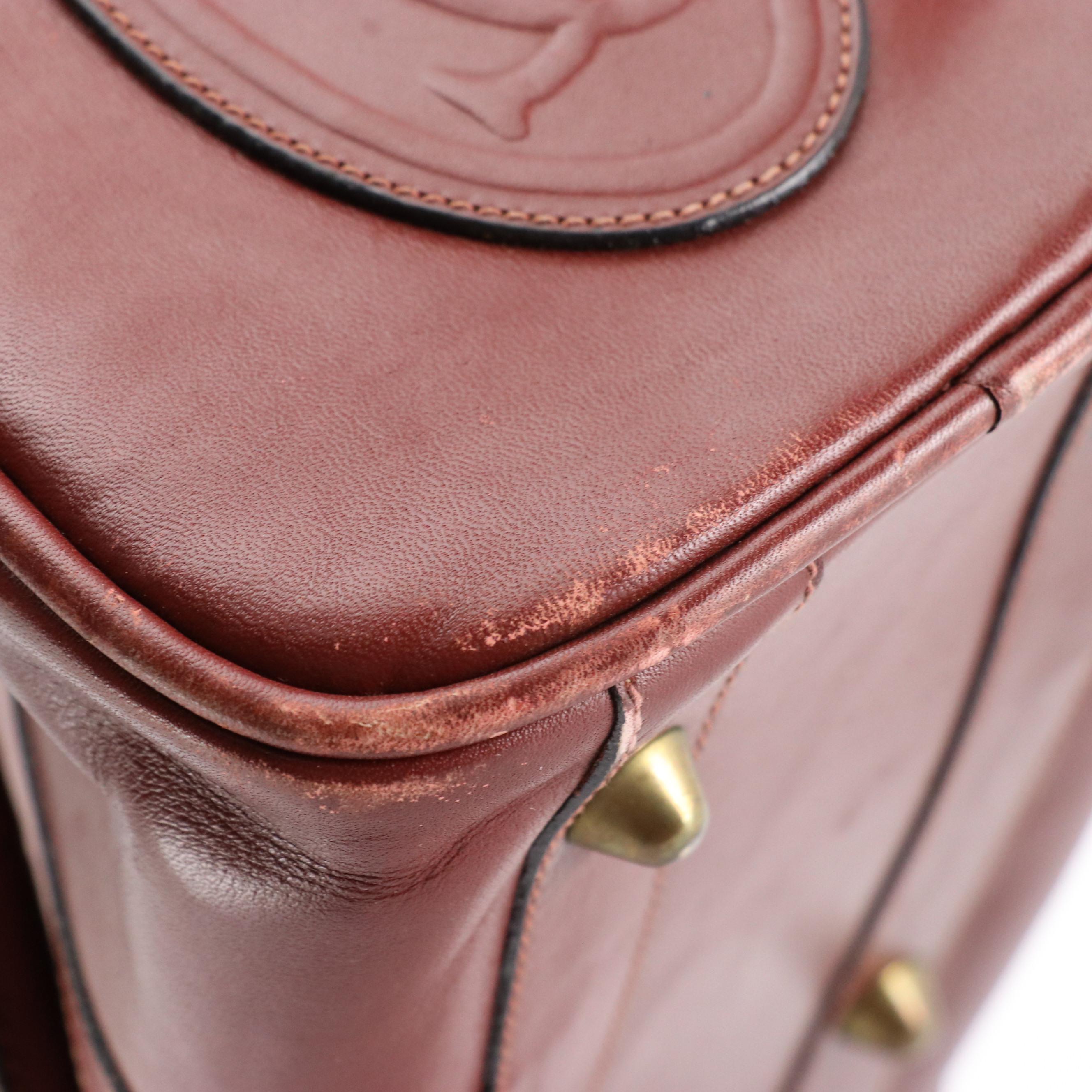 Cartier Les Must de Cartier Boston Travel Bag in Burgundy Leather