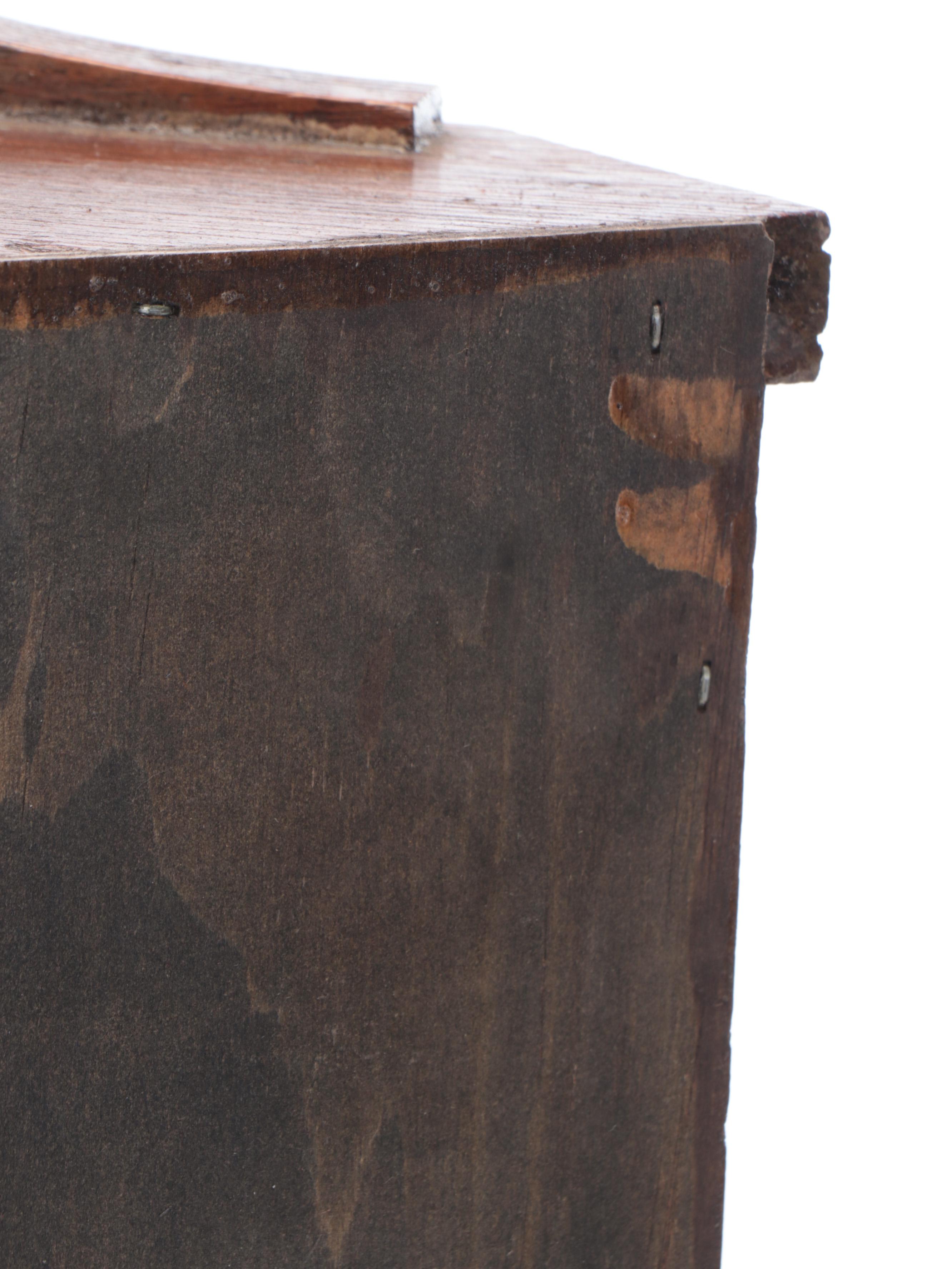 American Primitive Mirrored Oak Wall Mount Corner Cabinet