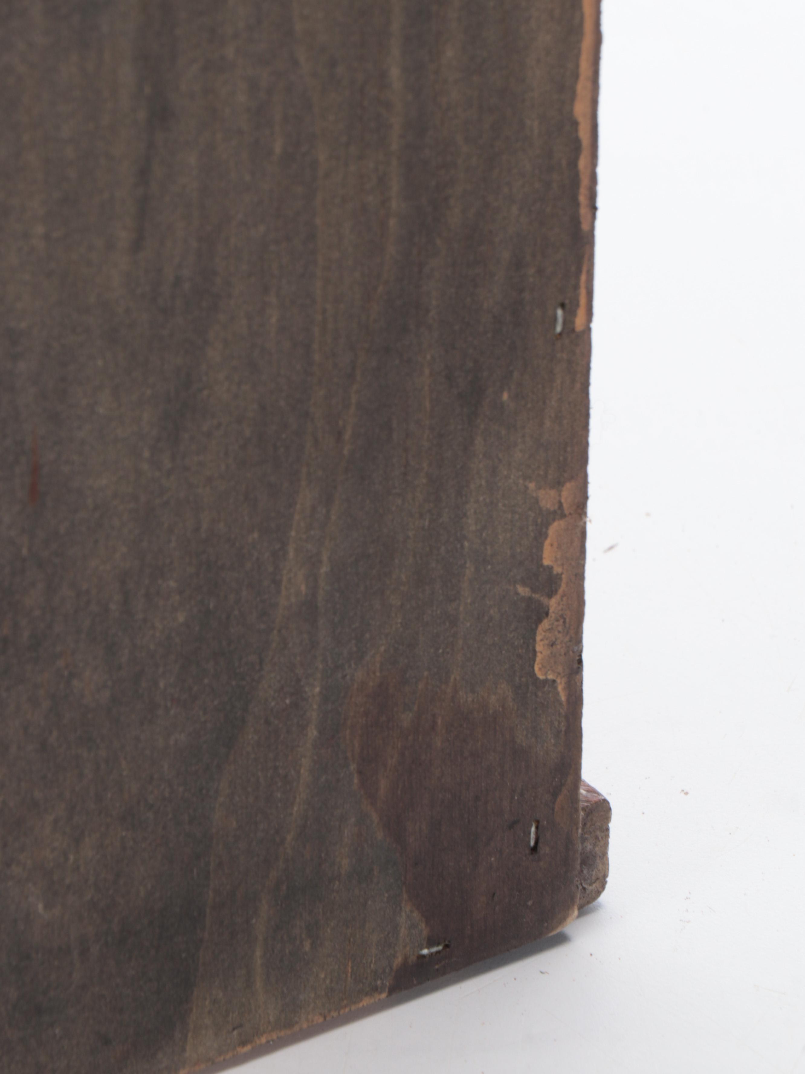 American Primitive Mirrored Oak Wall Mount Corner Cabinet