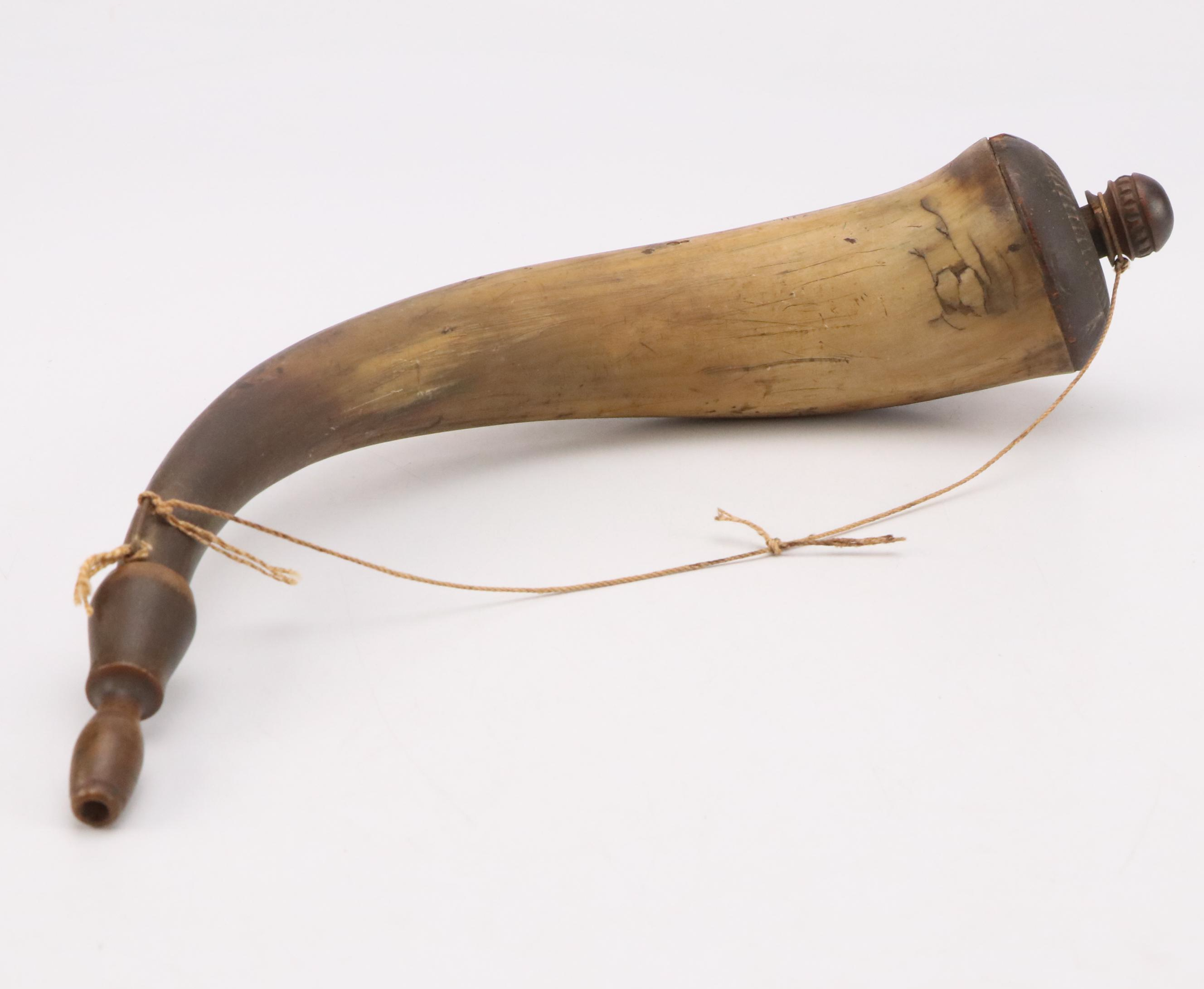 American Powder Horn with Stopper, 19th Century