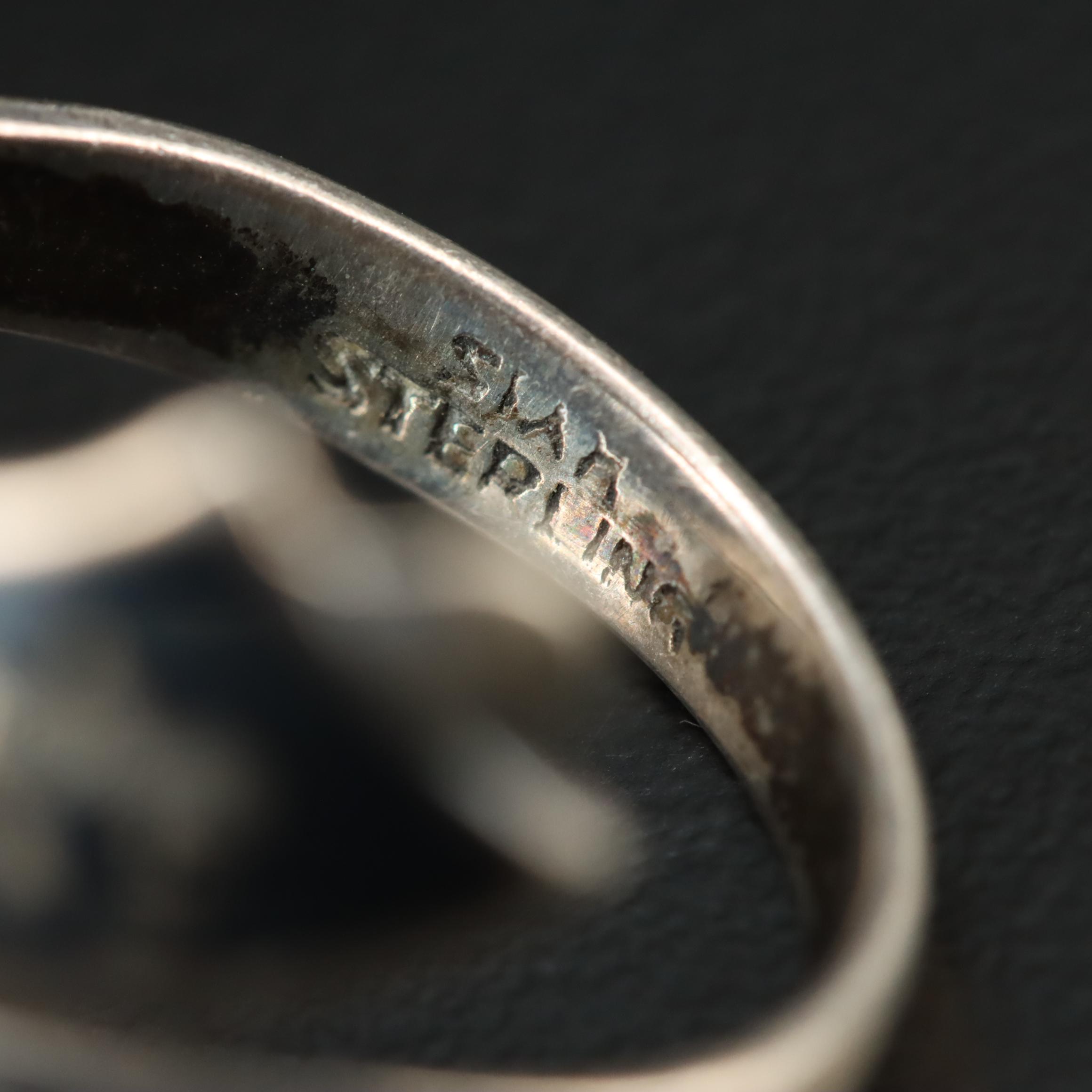 Vintage Siam Sterling Niello Dancer Bypass Ring